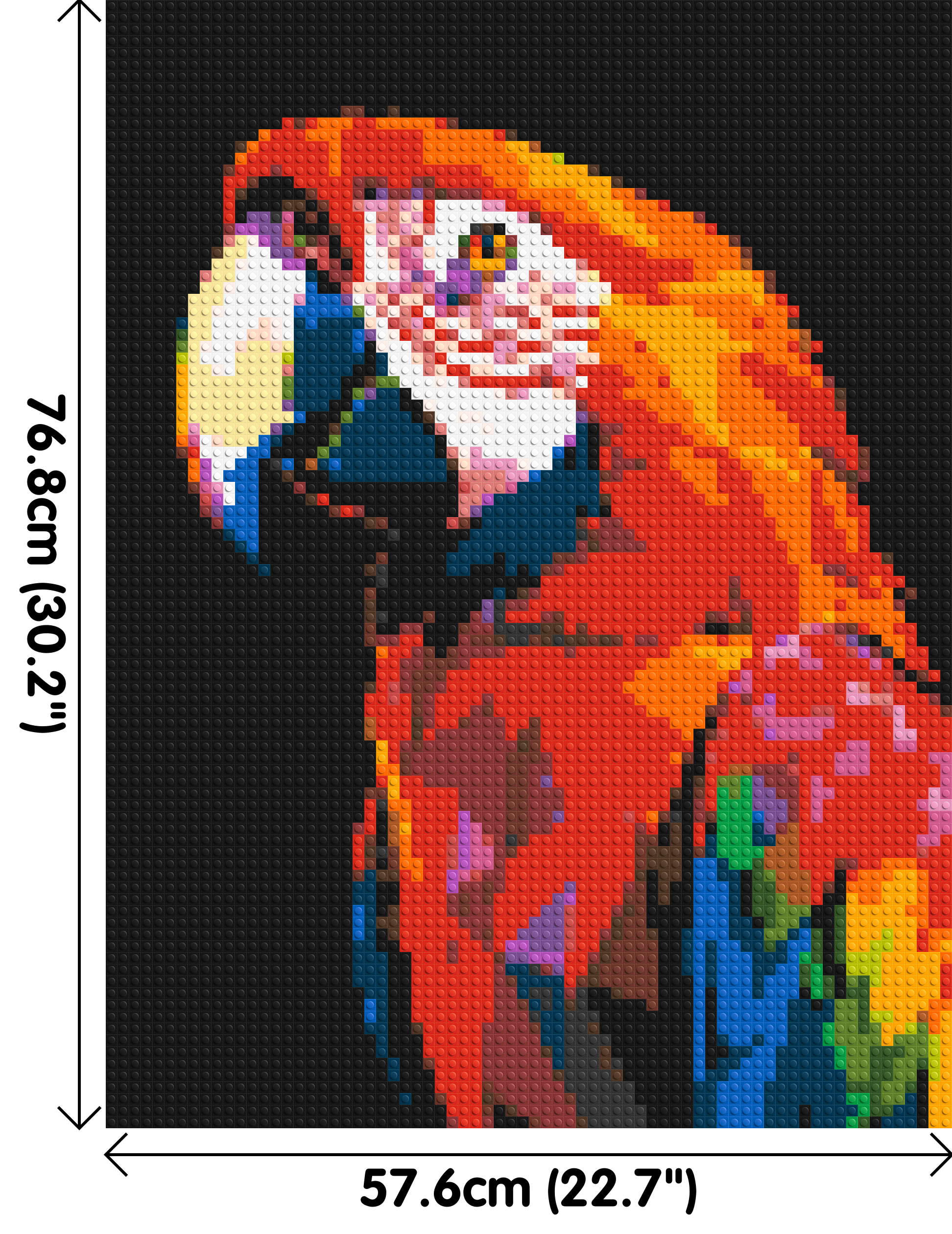 Scarlet Macaw Geometric Pop Art - Brick Art Mosaic Kit 3x4 dimensions