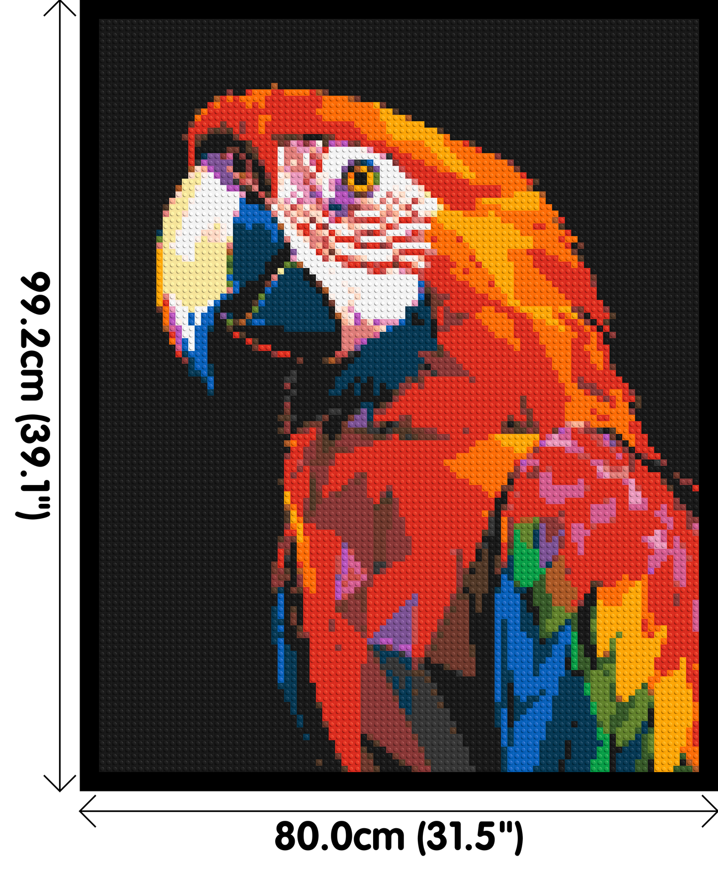 Scarlet Macaw Geometric Pop Art - Brick Art Mosaic Kit 4x5 large