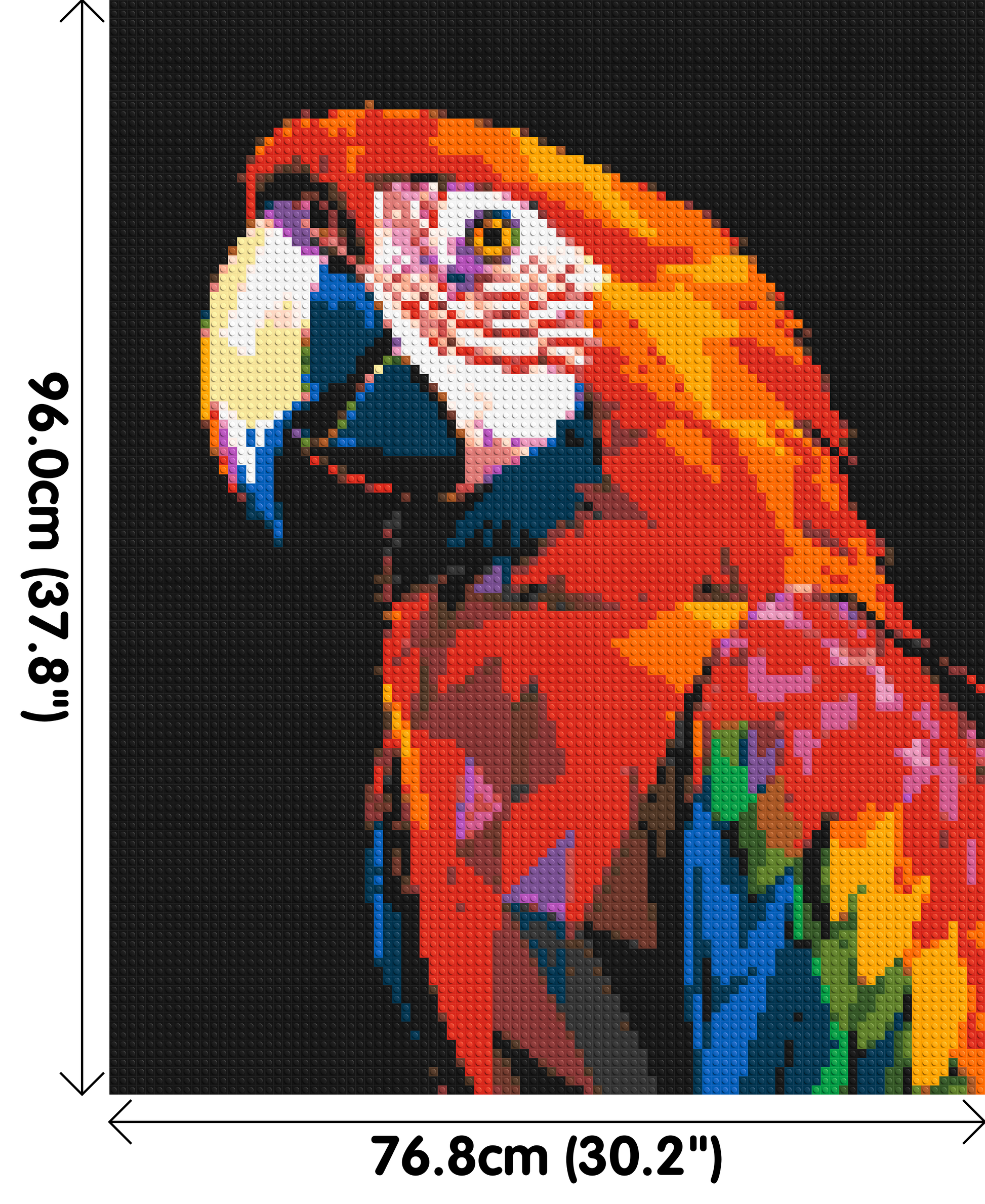 Scarlet Macaw Geometric Pop Art - Brick Art Mosaic Kit 4x5 dimensions