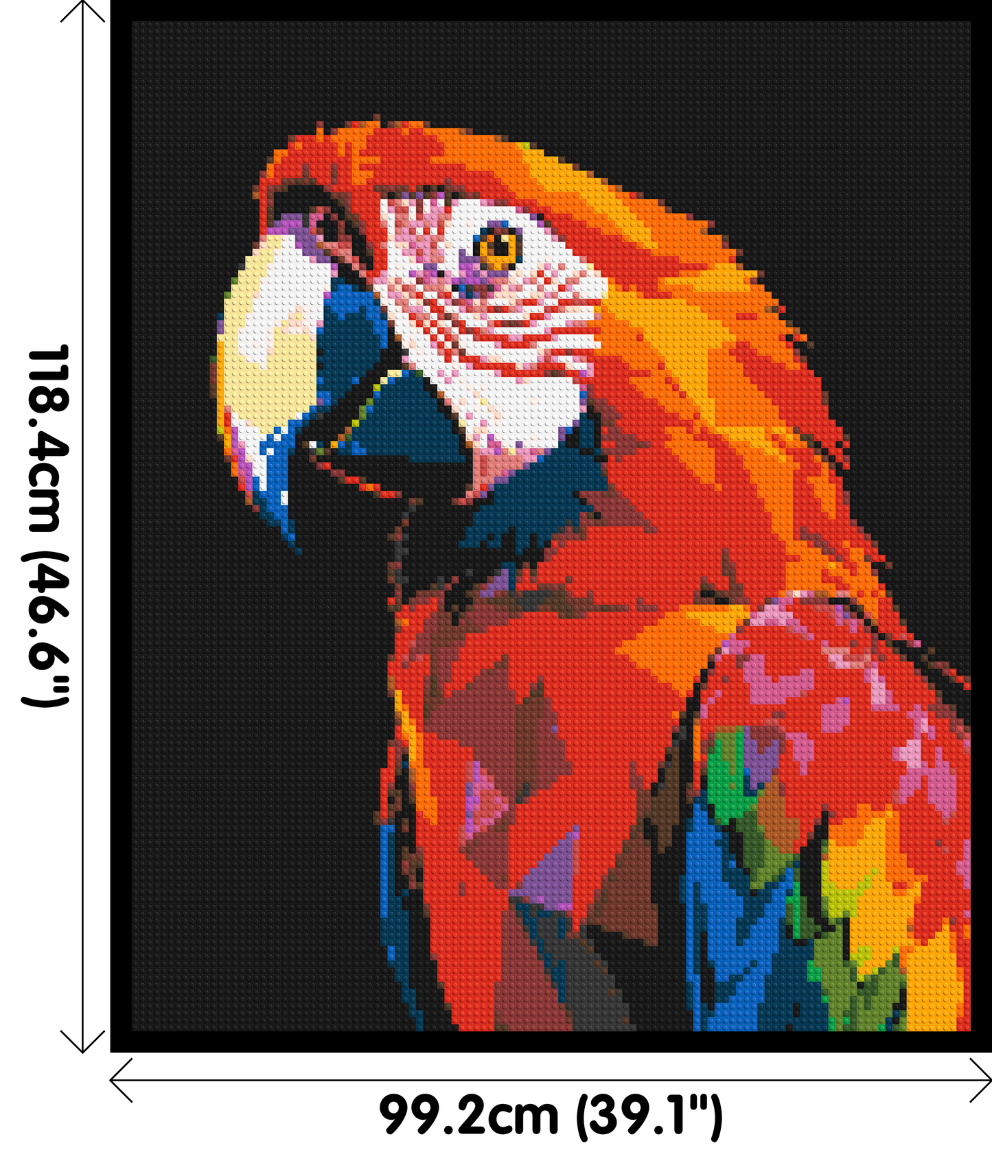 Scarlet Macaw Geometric Pop Art - Brick Art Mosaic Kit 5x6 large
