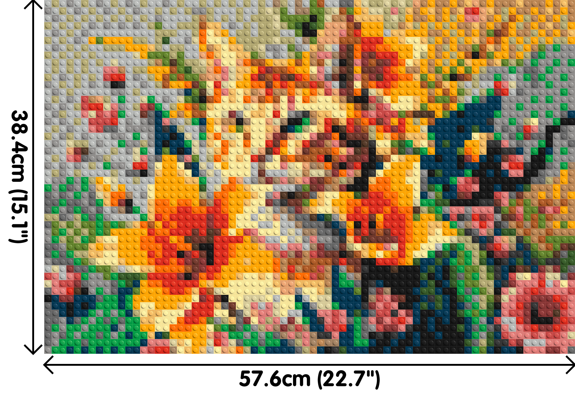 Ginger Tabby Cat with Orange Lilies and Pink Blossoms Illustration - Brick Art Mosaic Kit 3x2 dimensions