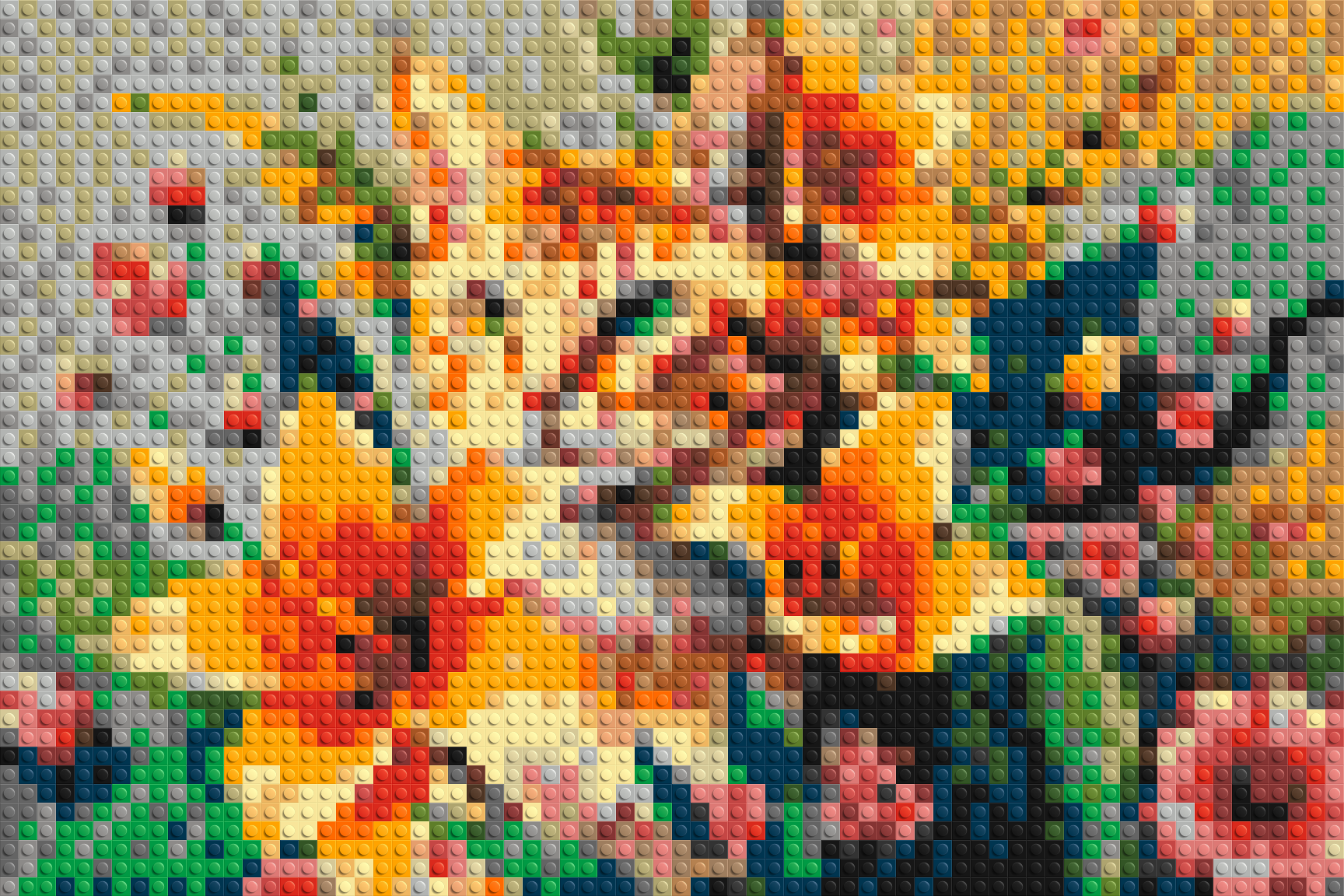 Ginger Tabby Cat with Orange Lilies and Pink Blossoms Illustration - Brick Art Mosaic Kit 3x2 large