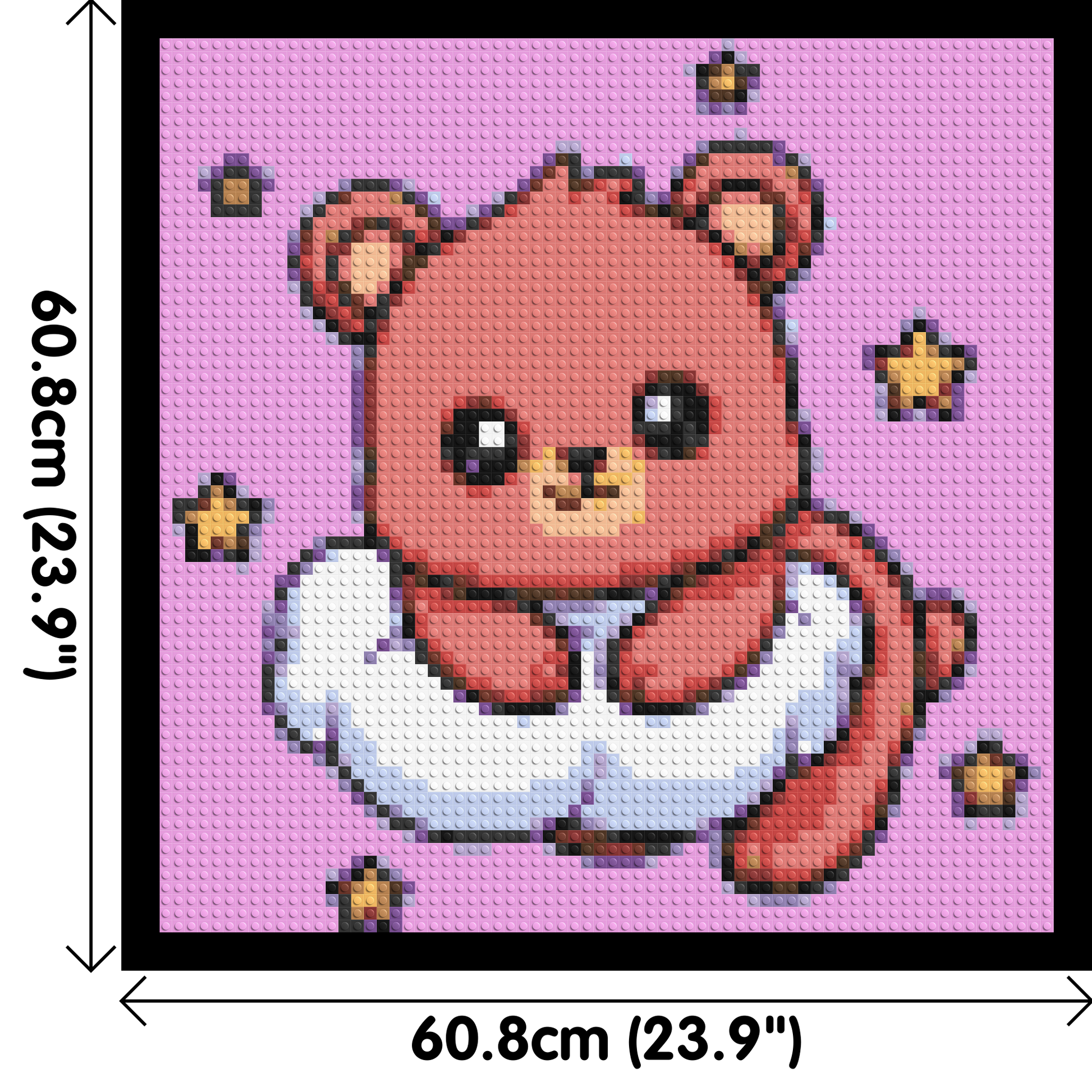 Cute Bear on Cloud with Stars Cartoon Art - Brick Art Mosaic Kit 3x3 dimensions with frame