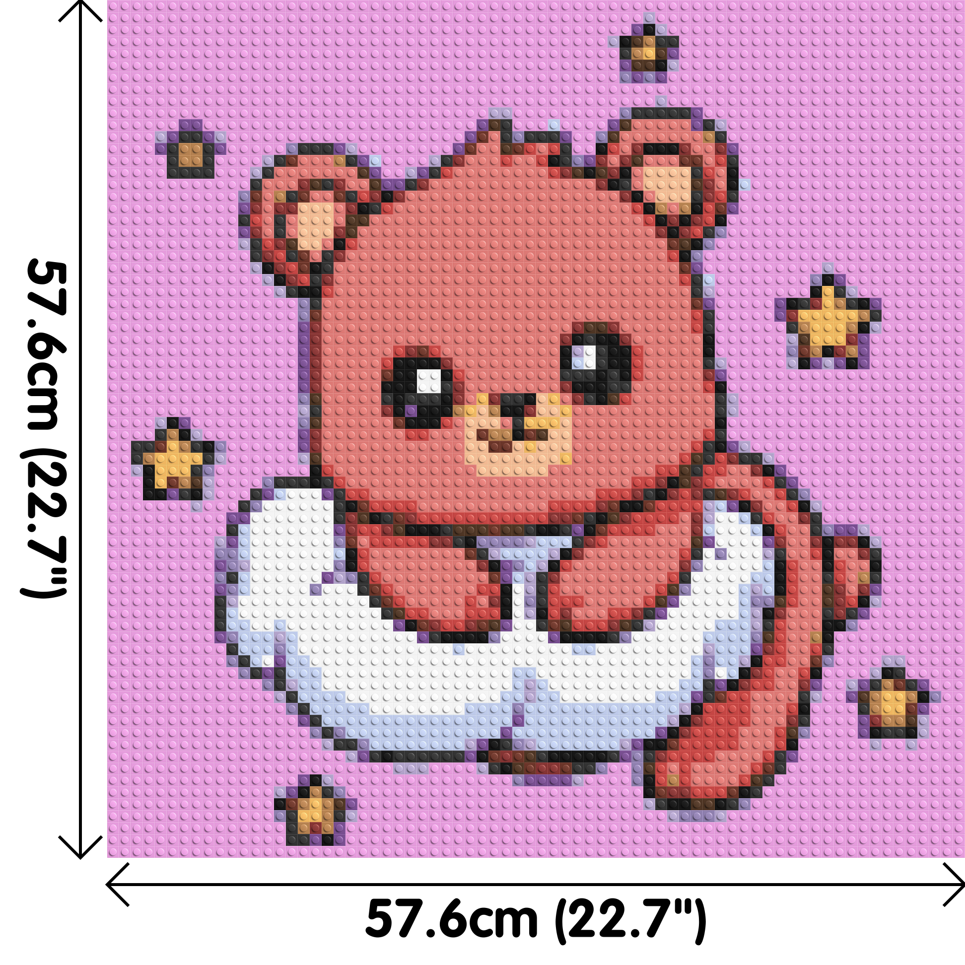 Cute Bear on Cloud with Stars Cartoon Art - Brick Art Mosaic Kit 3x3 dimensions