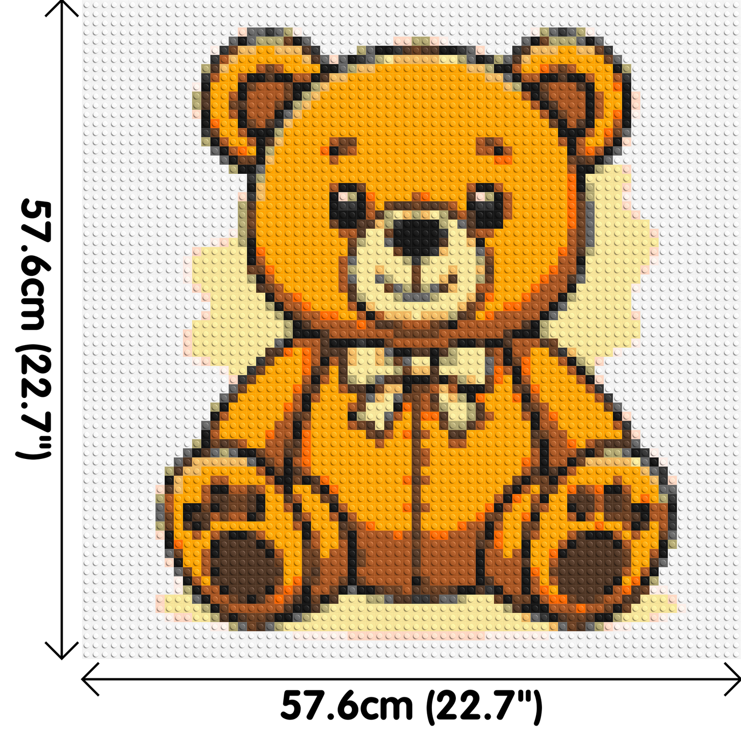 Classic Sitting Teddy Bear with Bow Tie Cartoon Art - Brick Art Mosaic Kit 3x3 large