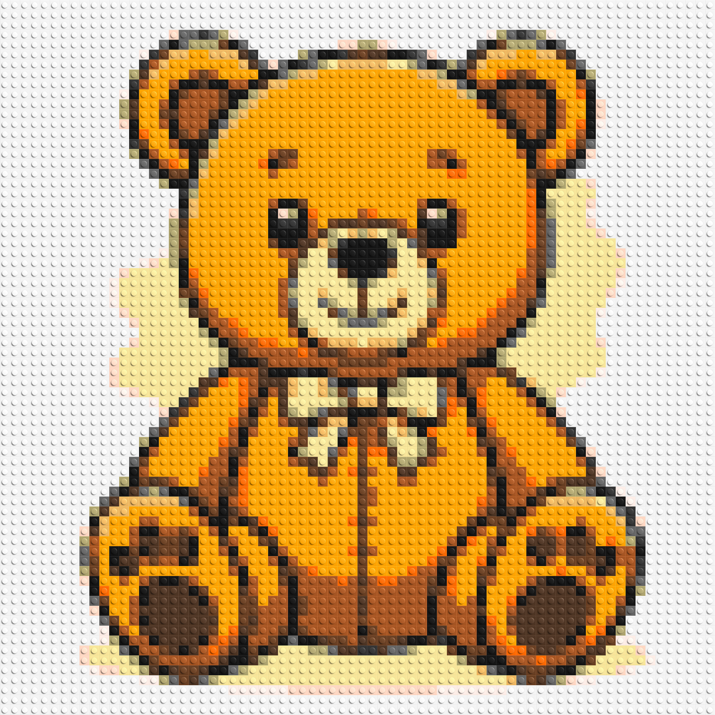 Classic Sitting Teddy Bear with Bow Tie Cartoon Art - Brick Art Mosaic Kit 3x3 large
