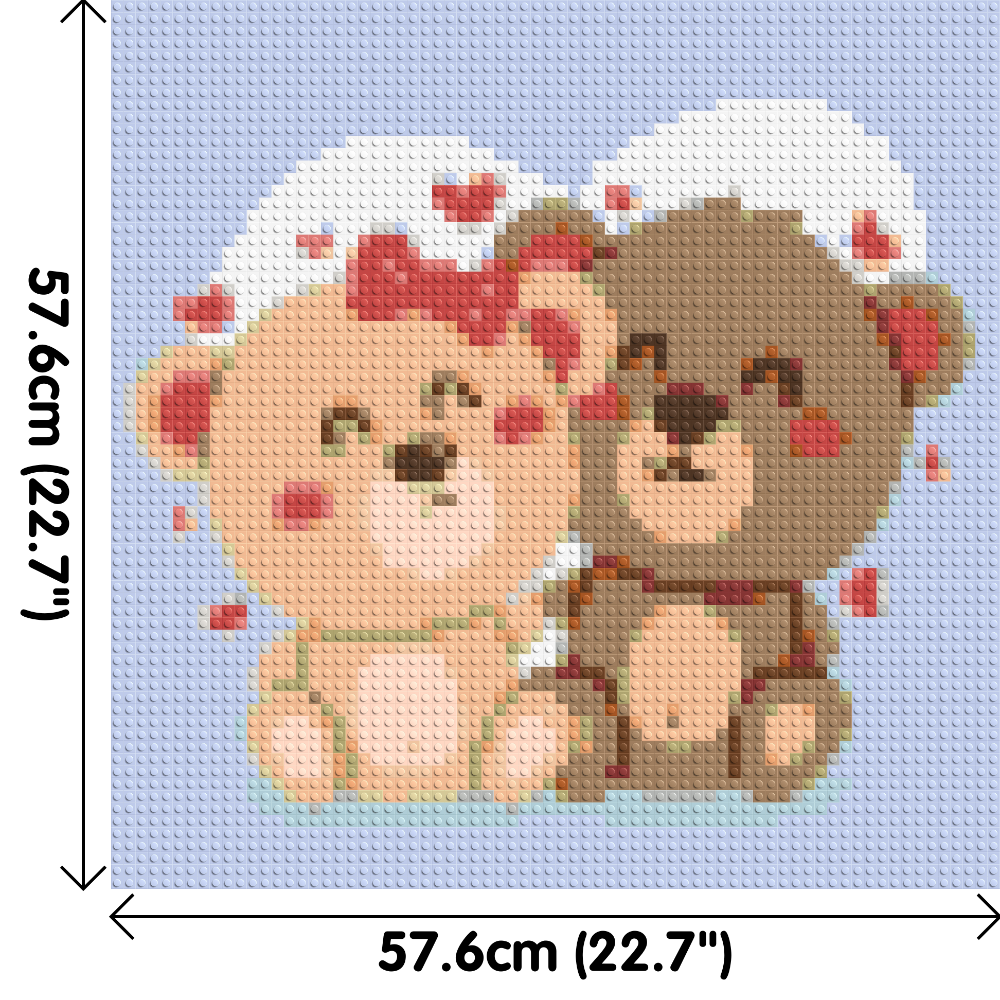 Cute Teddy Bear Couple Kawaii Vector Art - Brick Art Mosaic Kit 3x3 dimensions