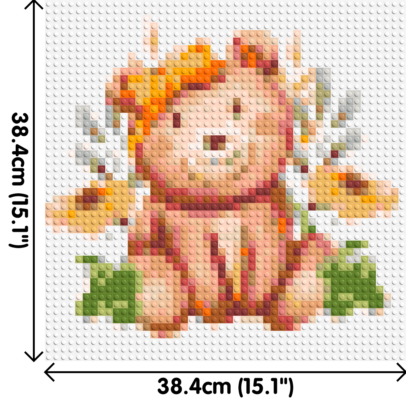 Teddy Bear with Yellow Bow and Flowers Watercolor Art - Brick Art Mosaic Kit 2x2 dimensions