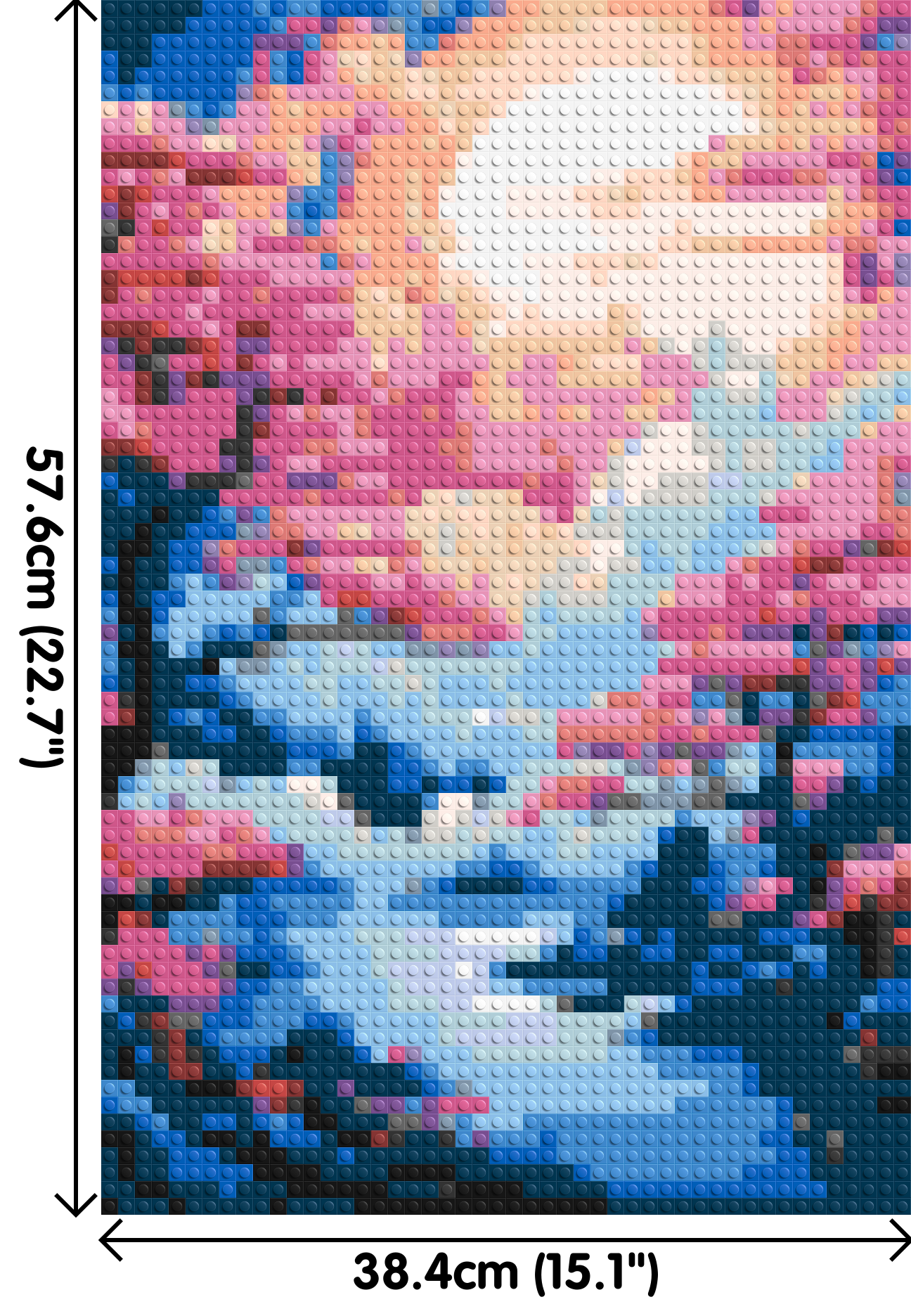 Cherry Blossom Trees and Glowing Moon Japanese Art - Brick Art Mosaic Kit 2x3 dimensions
