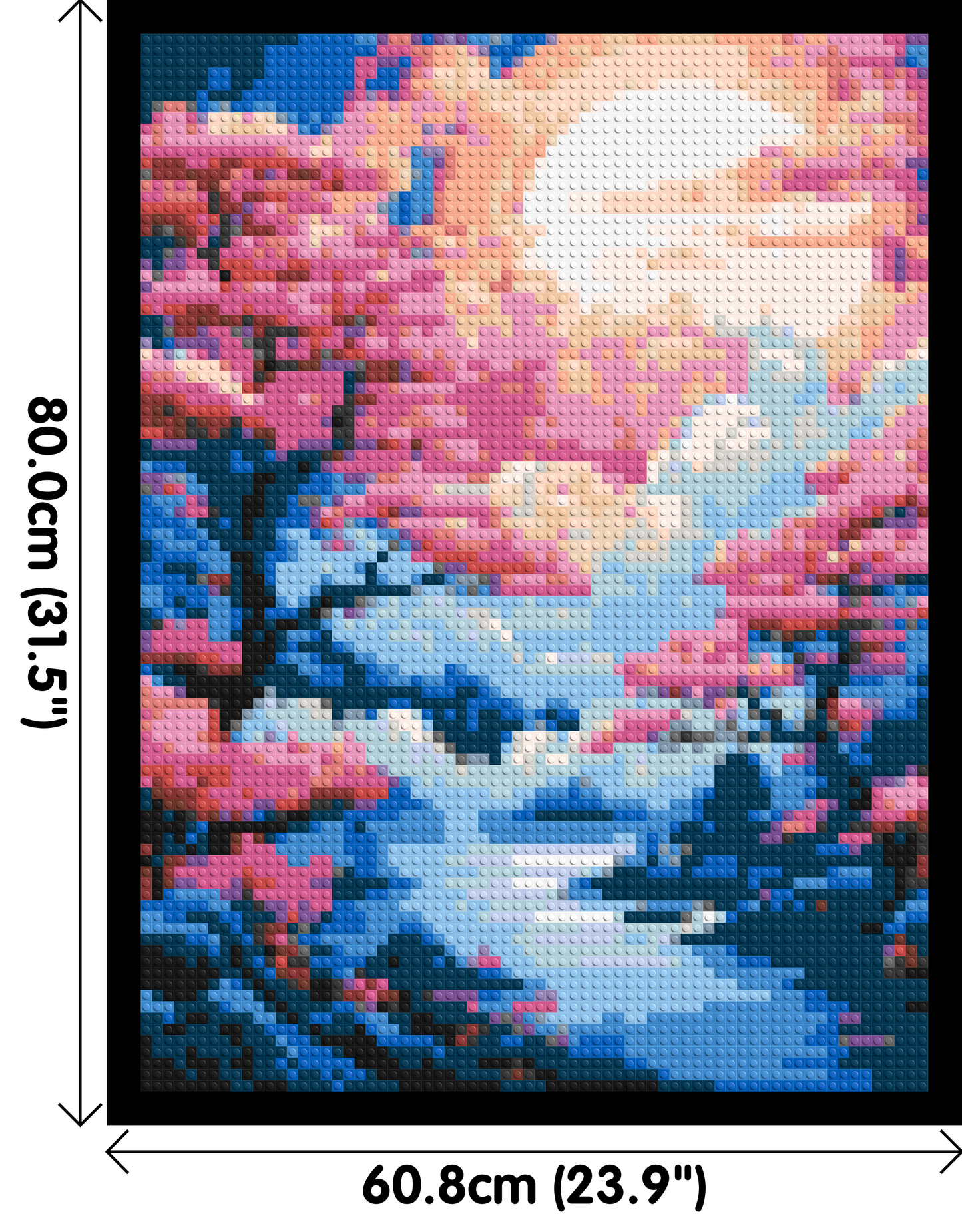 Cherry Blossom Trees and Glowing Moon Japanese Art - Brick Art Mosaic Kit 3x4 large