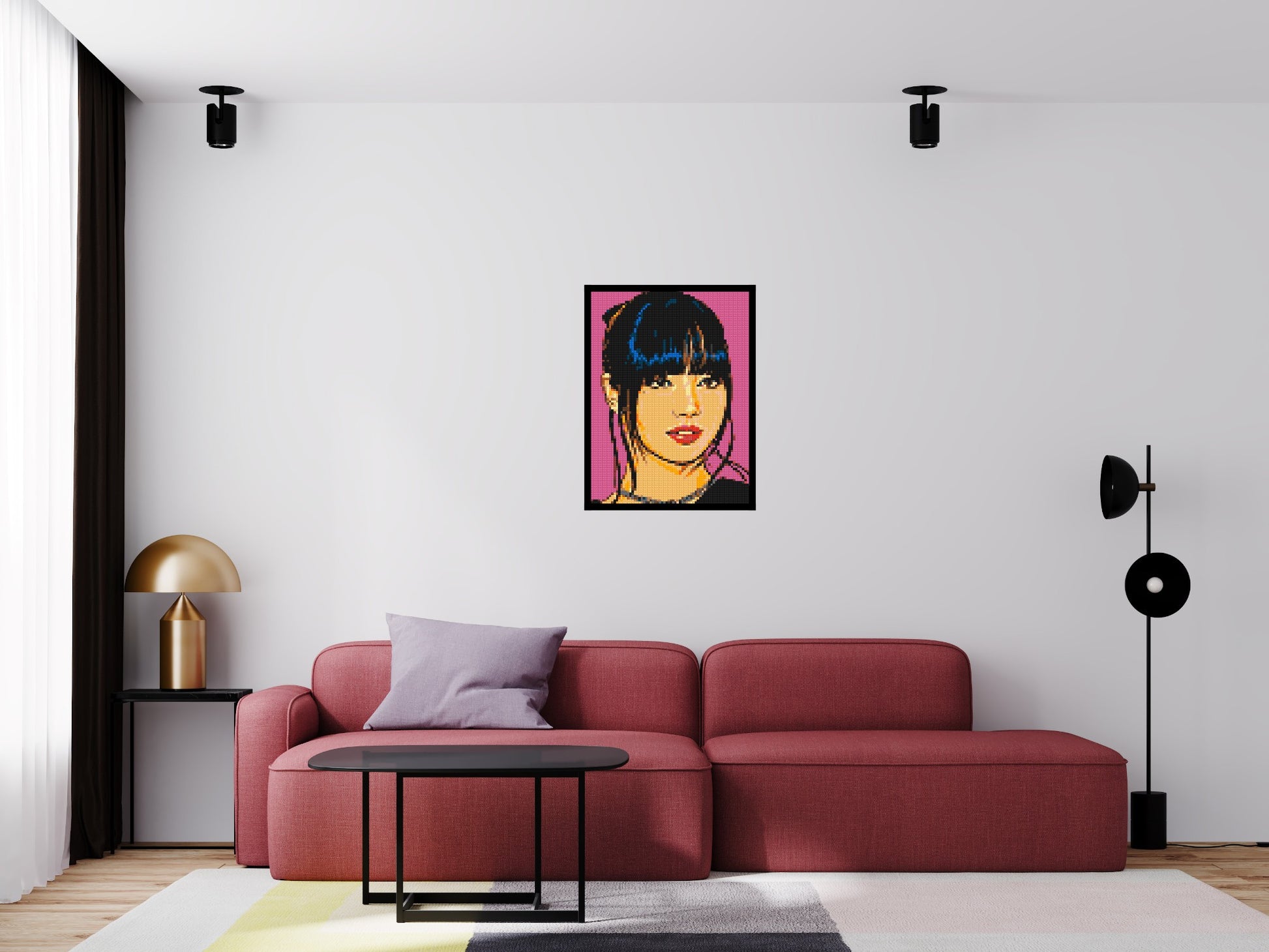 Lisa of BLACKPINK Comic Pop Art - Brick Art Mosaic Kit 3x4 scene with frame