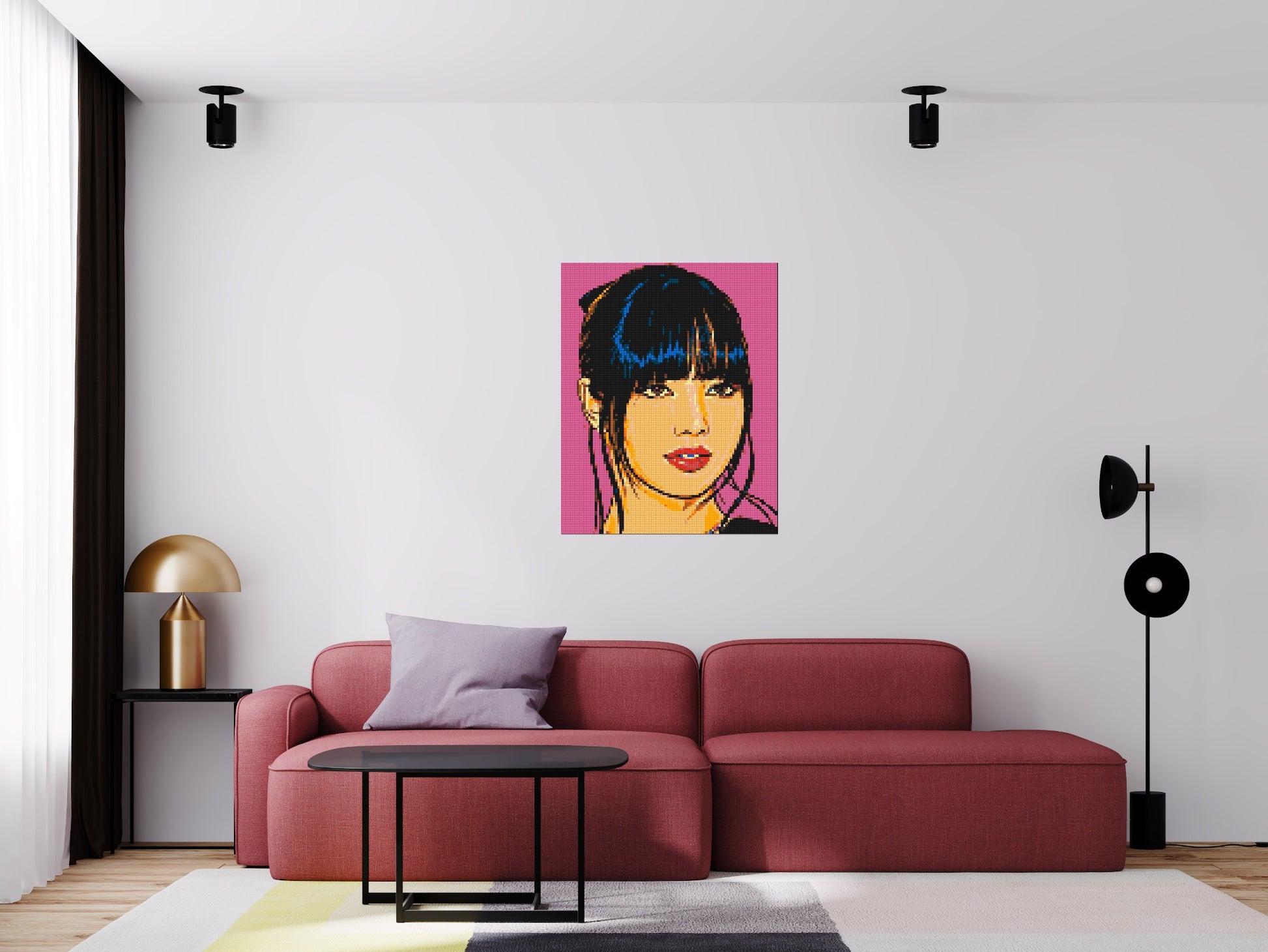 Lisa of BLACKPINK Comic Pop Art - Brick Art Mosaic Kit 4x5 scene