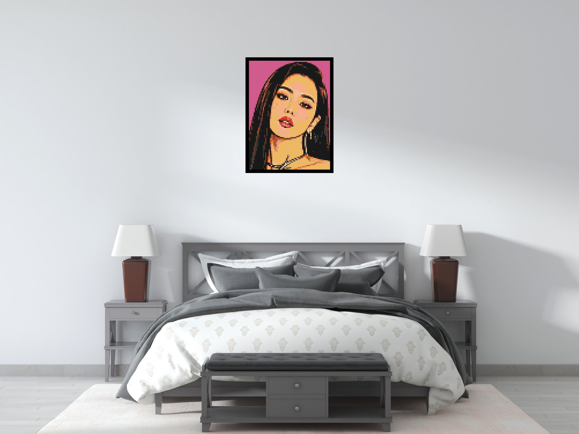 Jisoo of BLACKPINK Comic Pop Art - Brick Art Mosaic Kit 3x4 scene with frame
