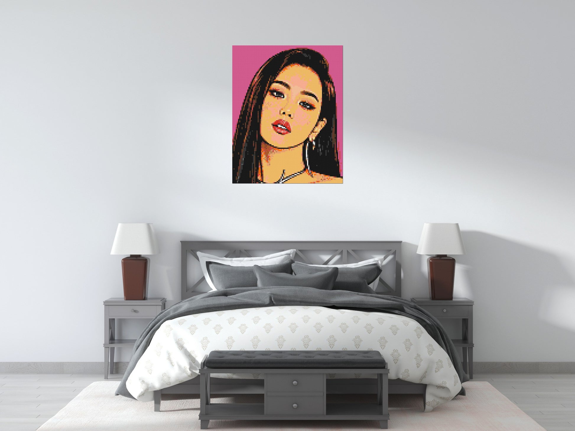 Jisoo of BLACKPINK Comic Pop Art - Brick Art Mosaic Kit 4x5 scene