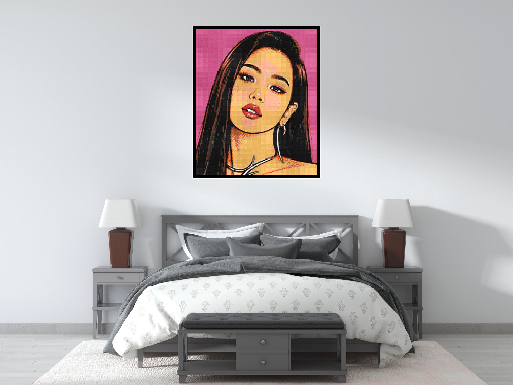 Jisoo of BLACKPINK Comic Pop Art - Brick Art Mosaic Kit 5x6 scene with frame