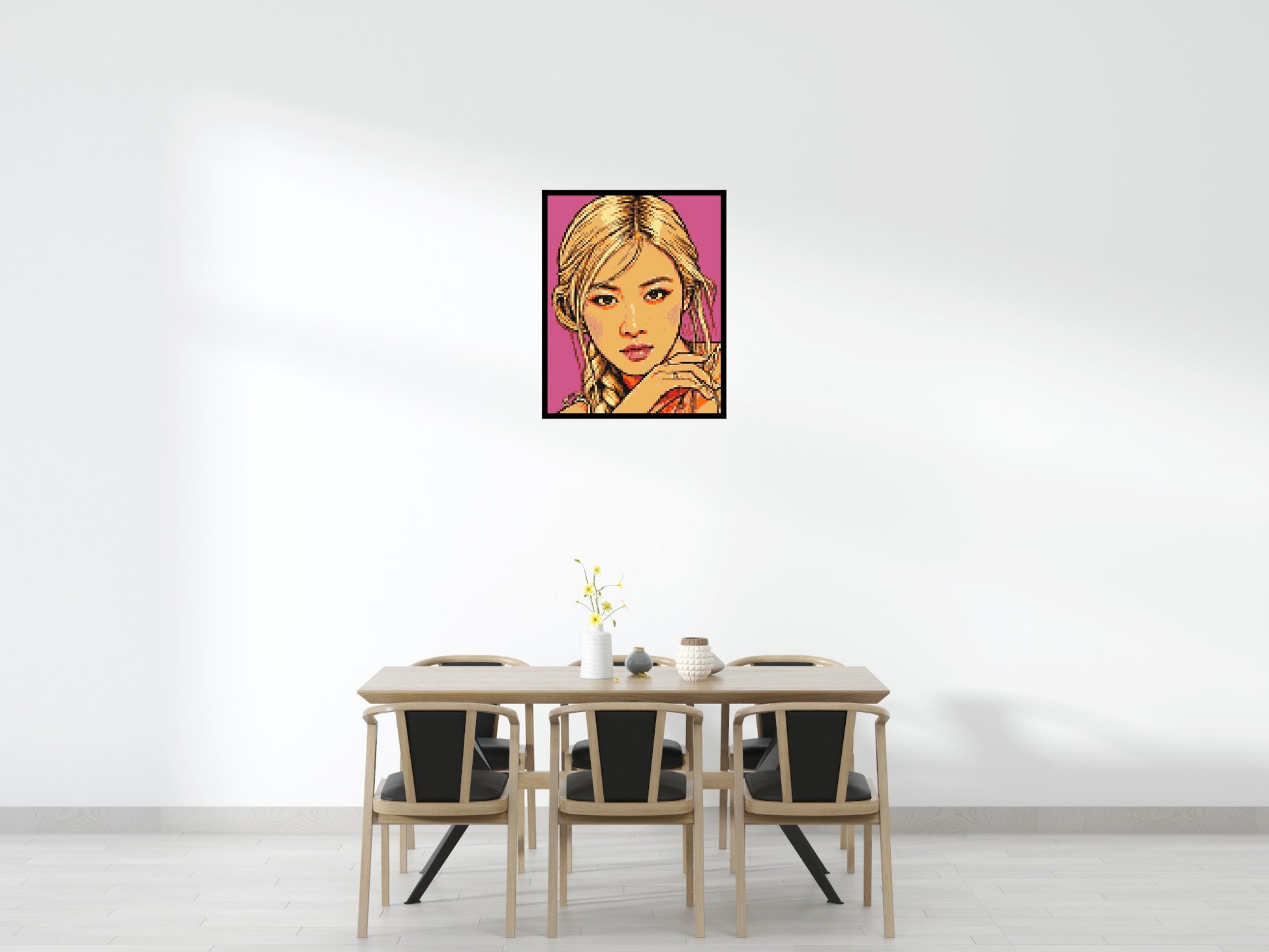 Rosé of BLACKPINK Comic Pop Art - Brick Art Mosaic Kit 4x5 scene with frame