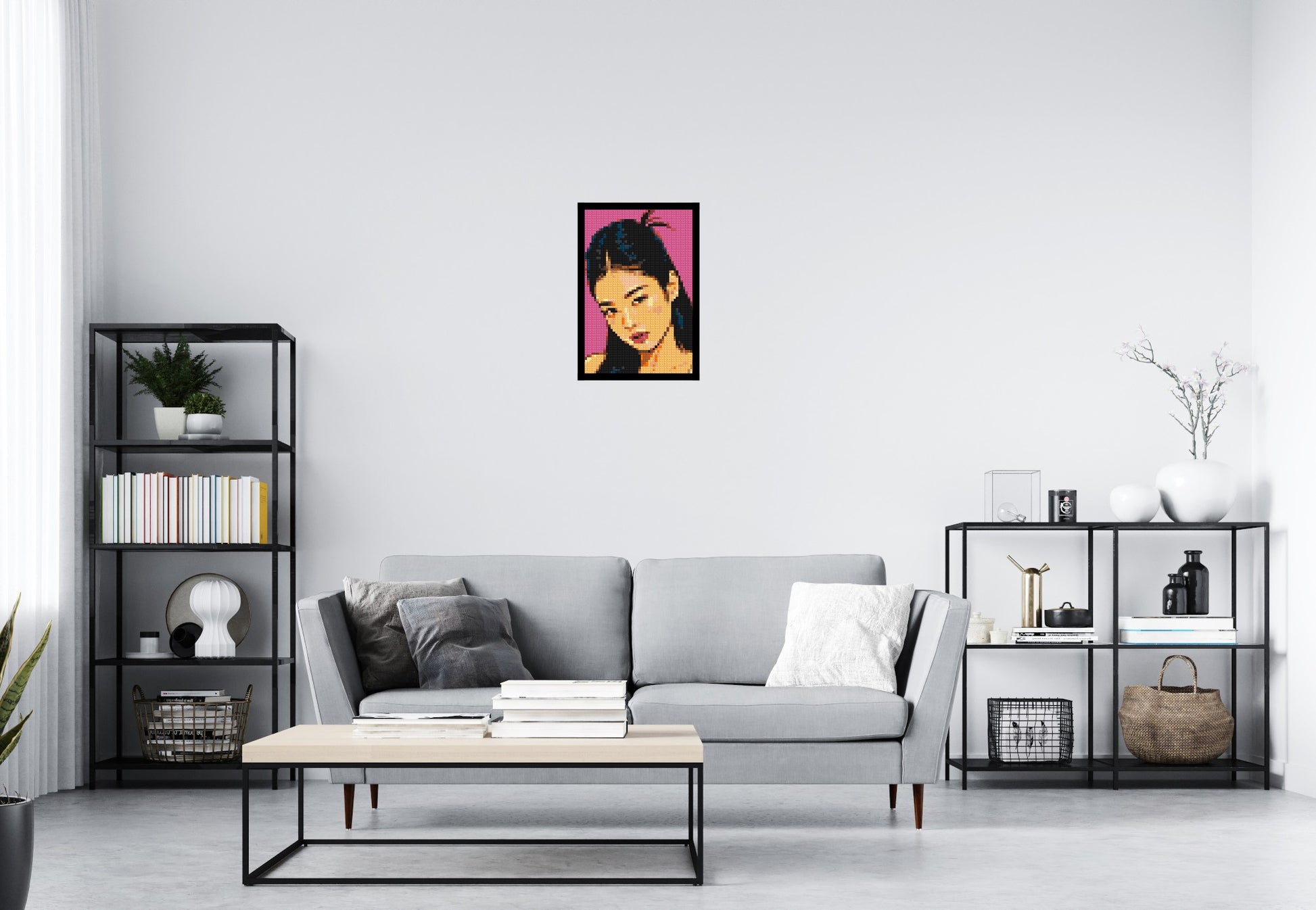 Jennie of BLACKPINK Comic Pop Art - Brick Art Mosaic Kit 2x3 scene with frame