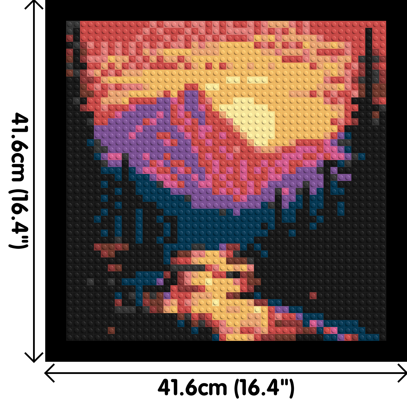 Sunset Mountain River Pixel Art - Brick Art Mosaic Kit 2x2 large