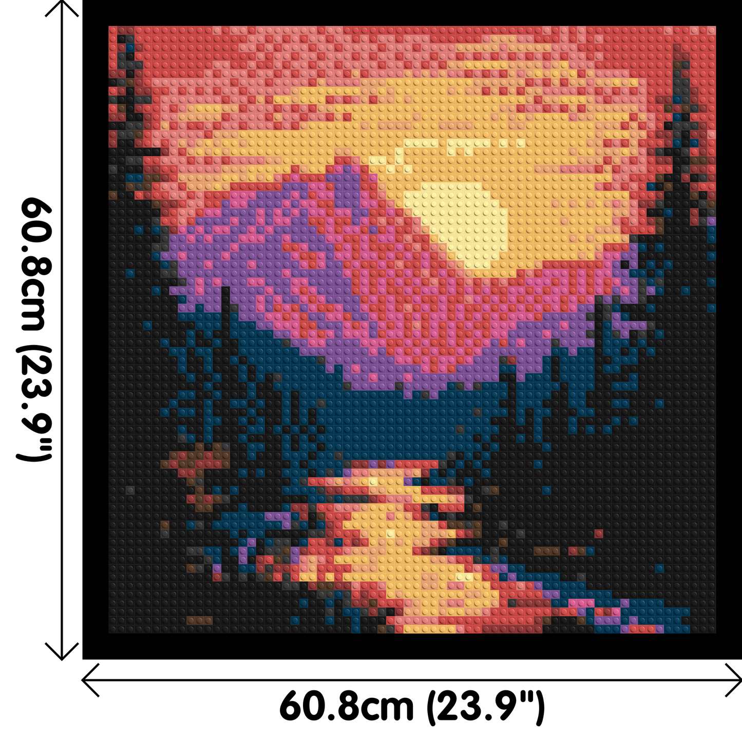 Sunset Mountain River Pixel Art - Brick Art Mosaic Kit 3x3 large