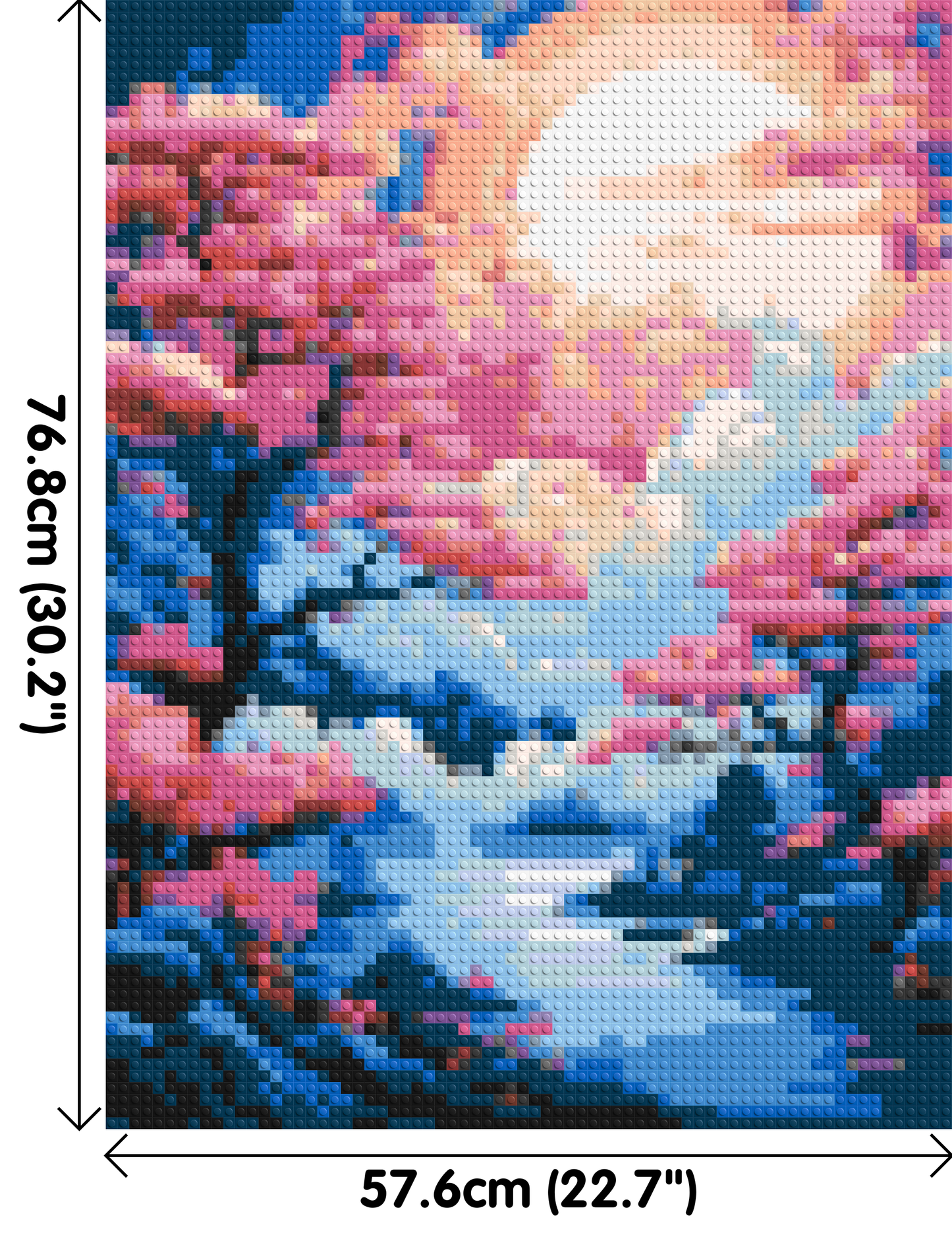 Cherry Blossom Trees and Glowing Moon Japanese Art - Brick Art Mosaic Kit 3x4 large