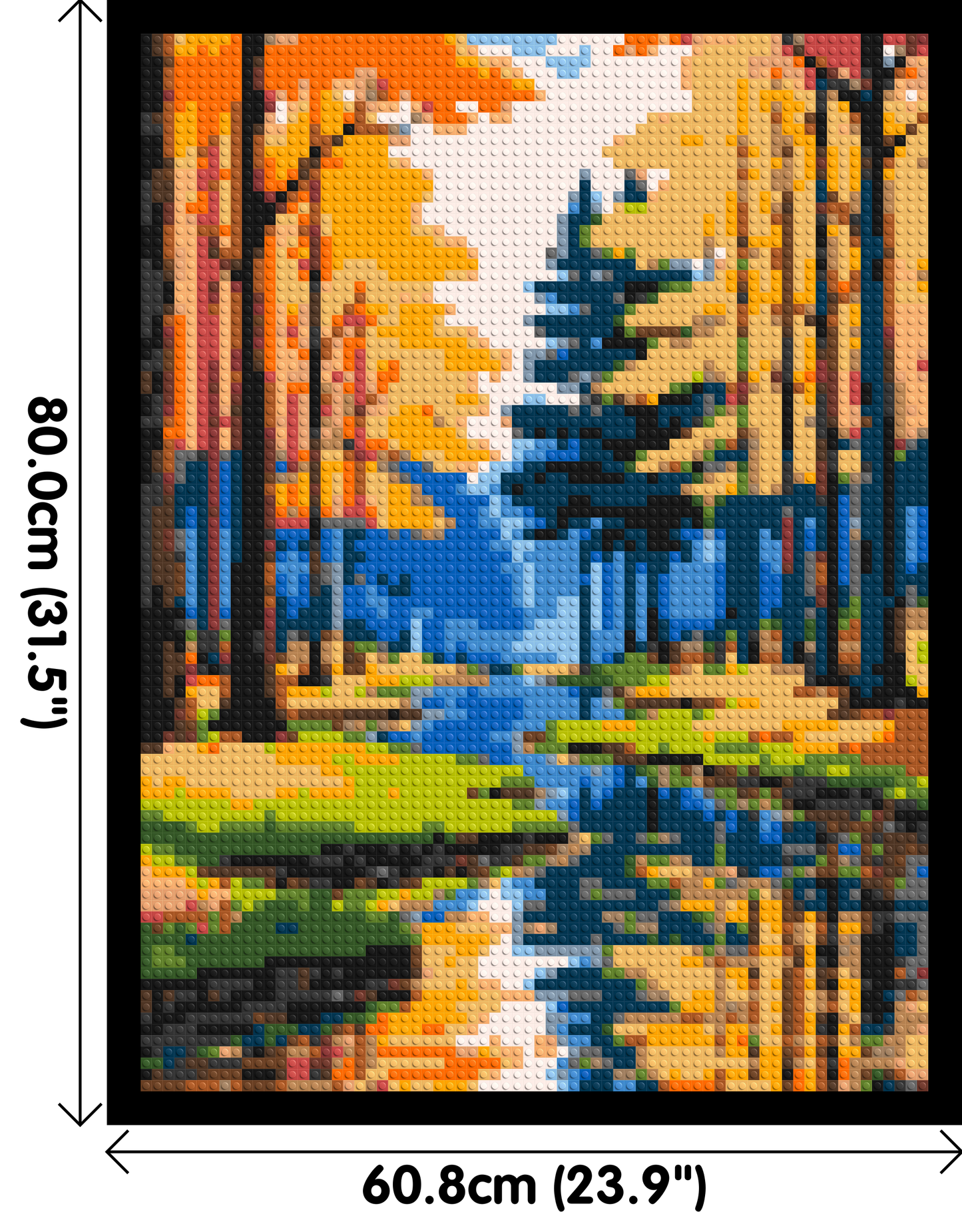 Autumn Forest River Reflection Illustration - Brick Art Mosaic Kit 3x4 large