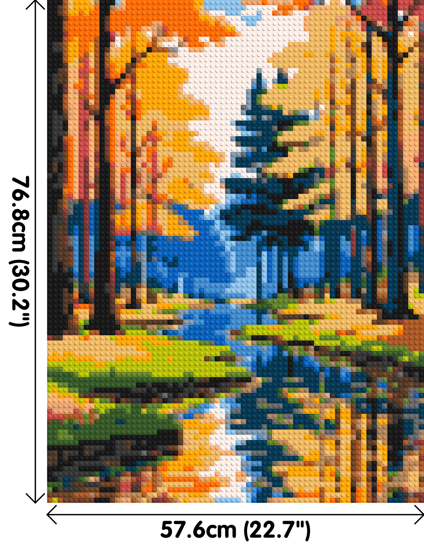 Autumn Forest River Reflection Illustration - Brick Art Mosaic Kit 3x4 large