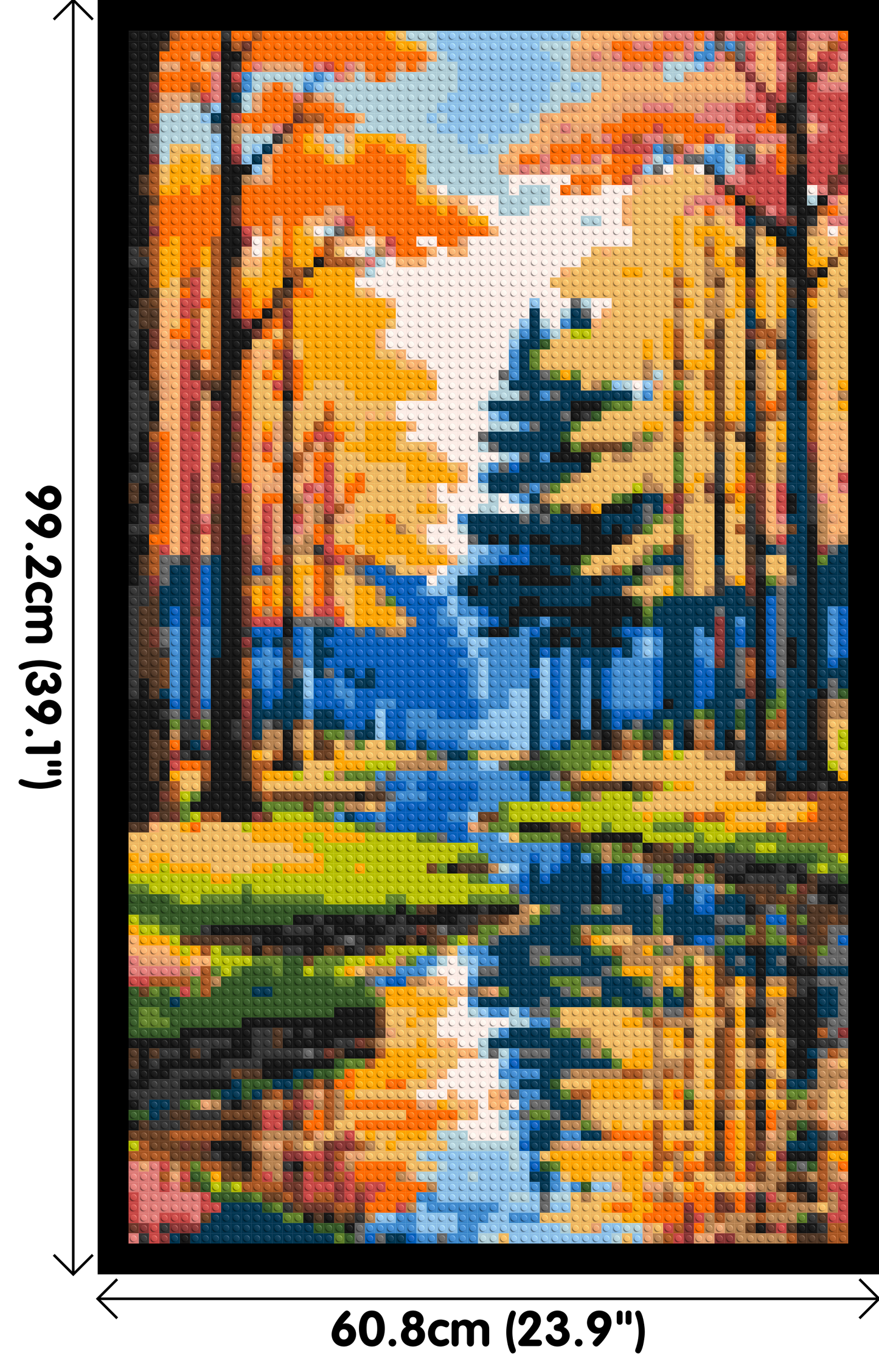 Autumn Forest River Reflection Illustration - Brick Art Mosaic Kit 3x5 large