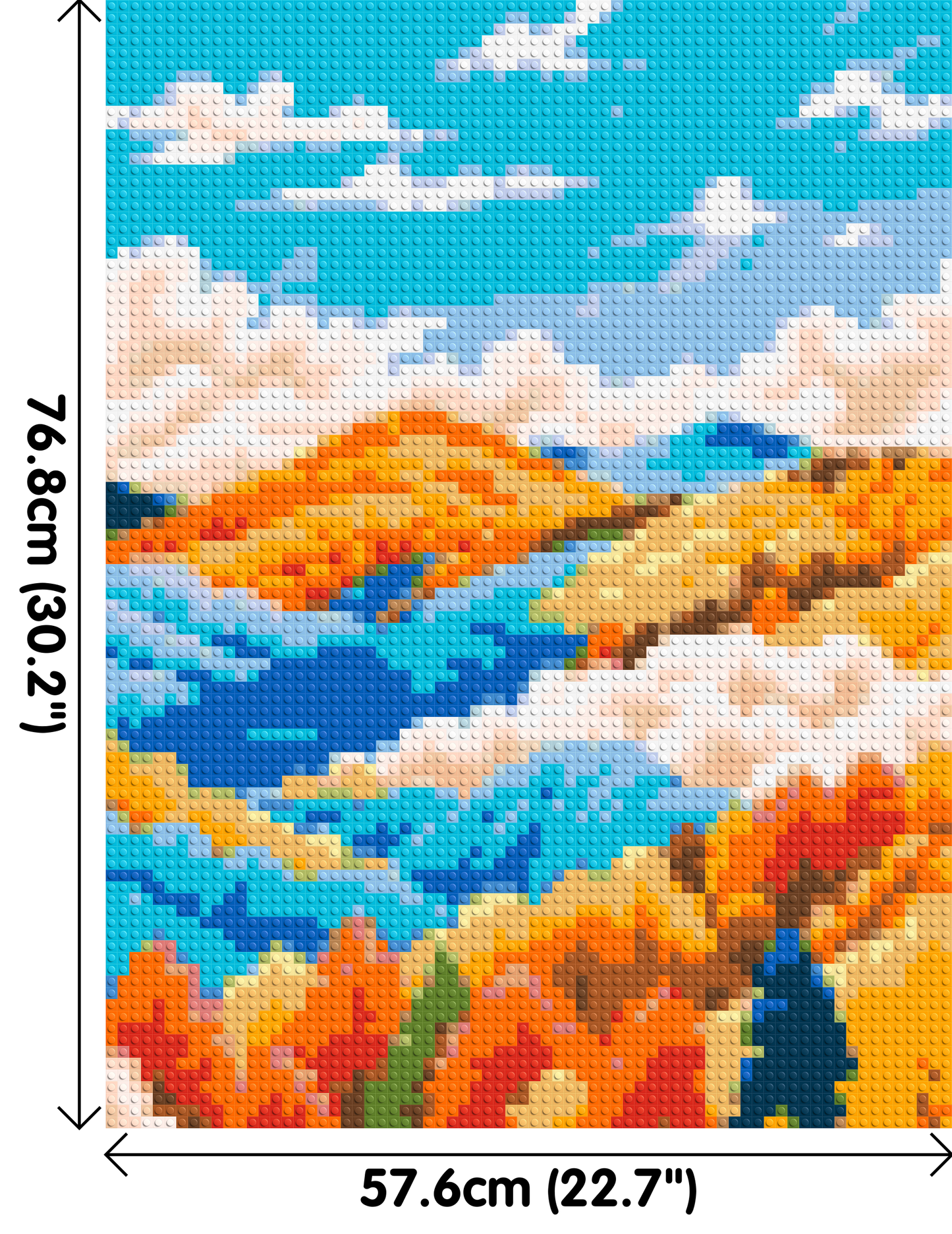 Vibrant Autumn Mountain Forest Illustration - Brick Art Mosaic Kit 3x4 large