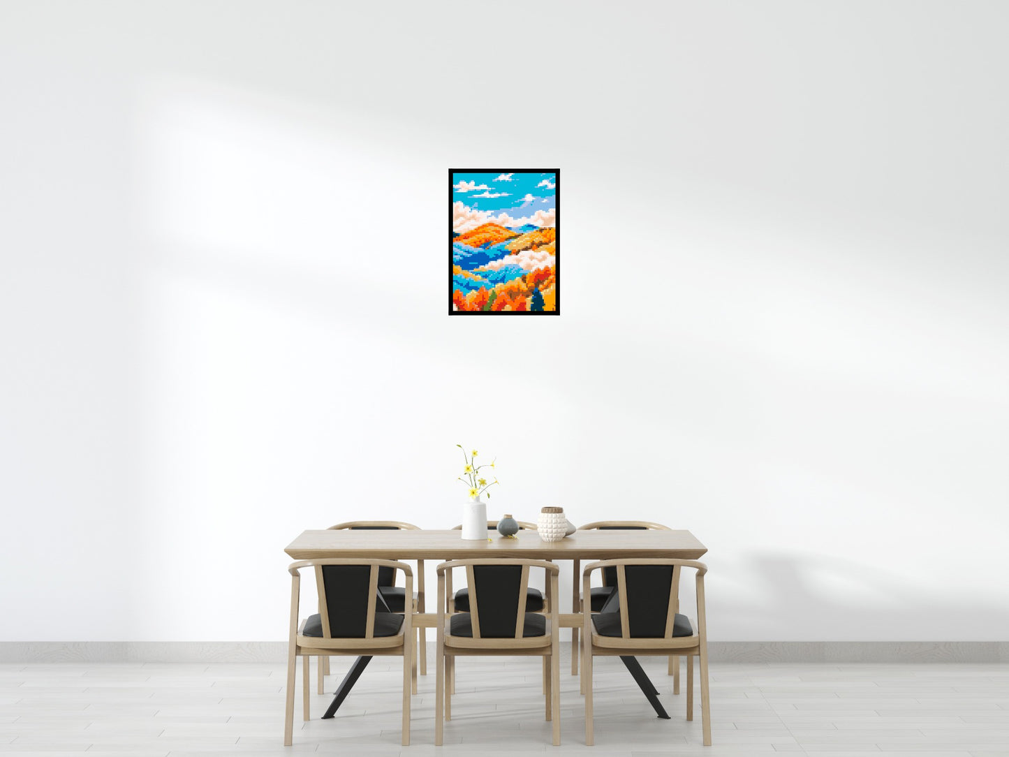 Vibrant Autumn Mountain Forest Illustration - Brick Art Mosaic Kit 3x4 large