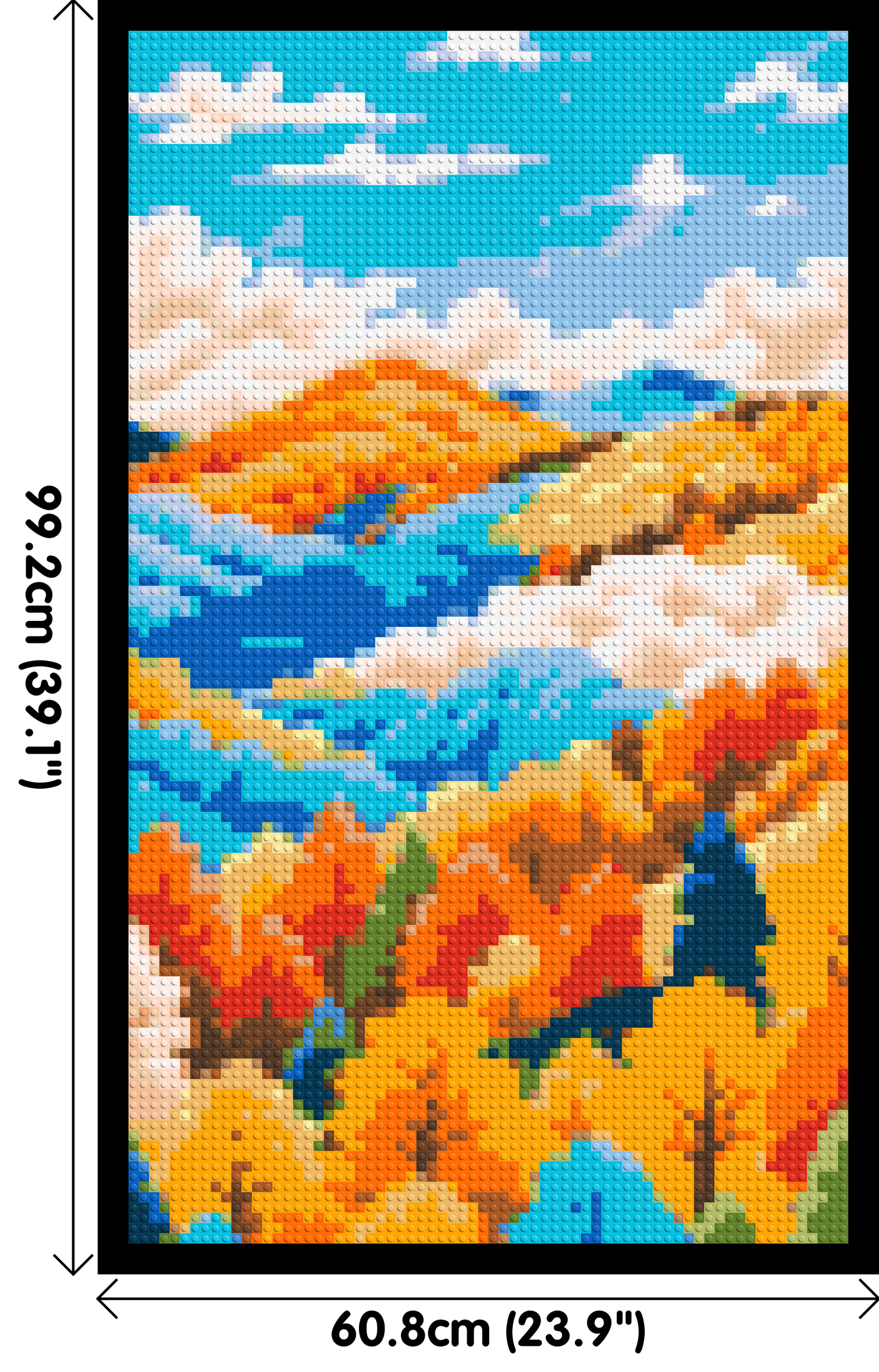 Vibrant Autumn Mountain Forest Illustration - Brick Art Mosaic Kit 3x5 large