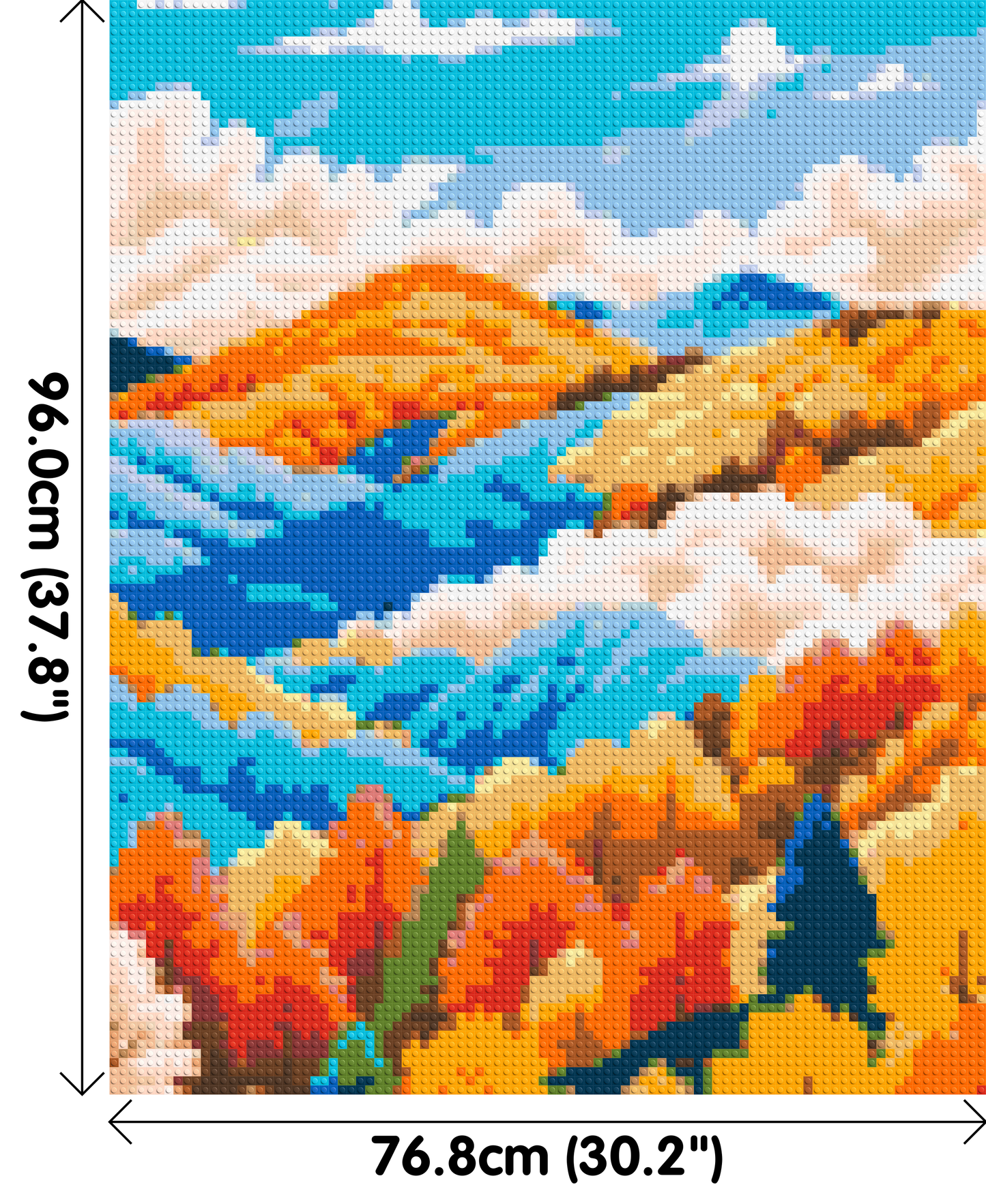 Vibrant Autumn Mountain Forest Illustration - Brick Art Mosaic Kit 4x5 large