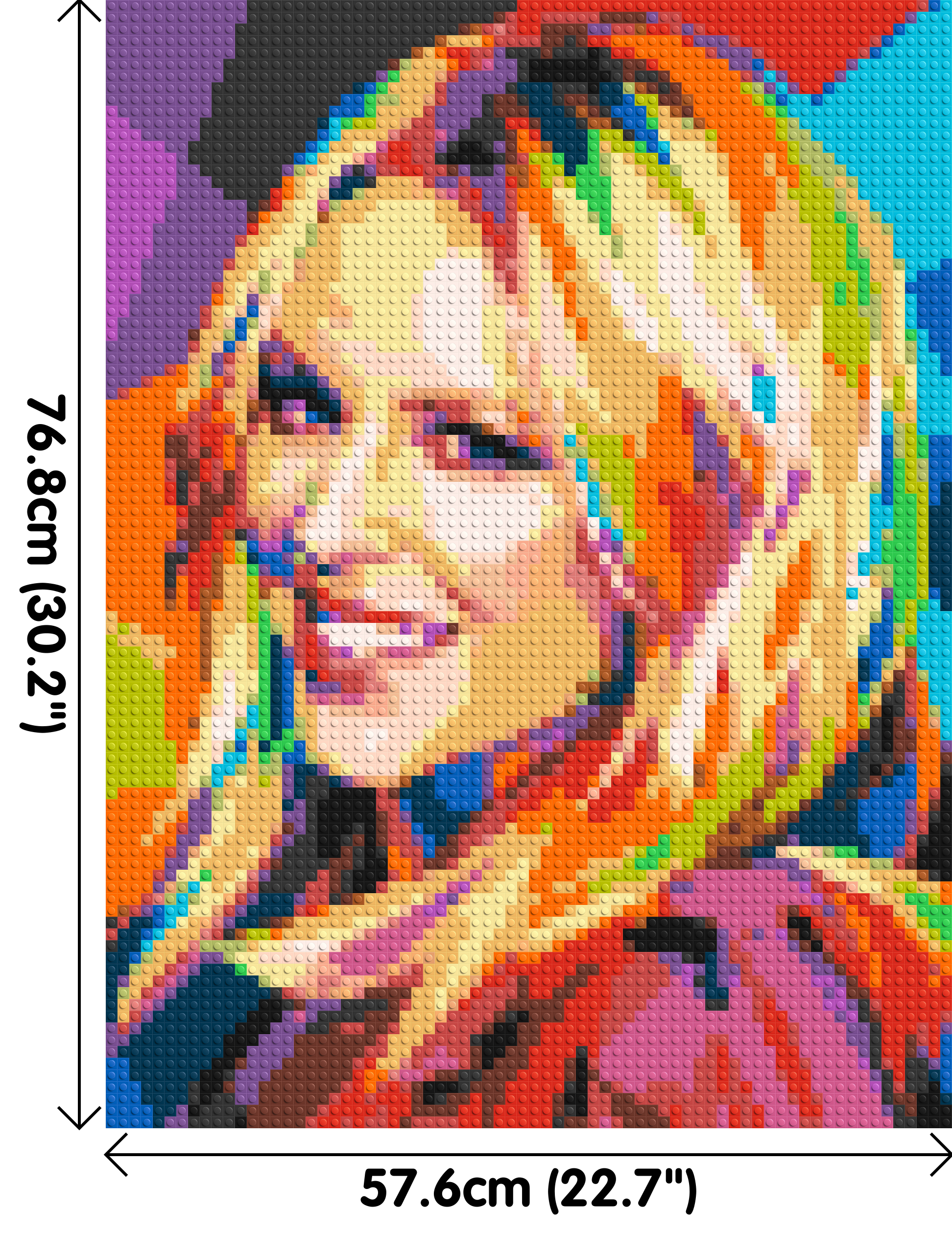 Kylie Minogue Portrait Geometric Pop Art - Brick Art Mosaic Kit 3x4 dimensions