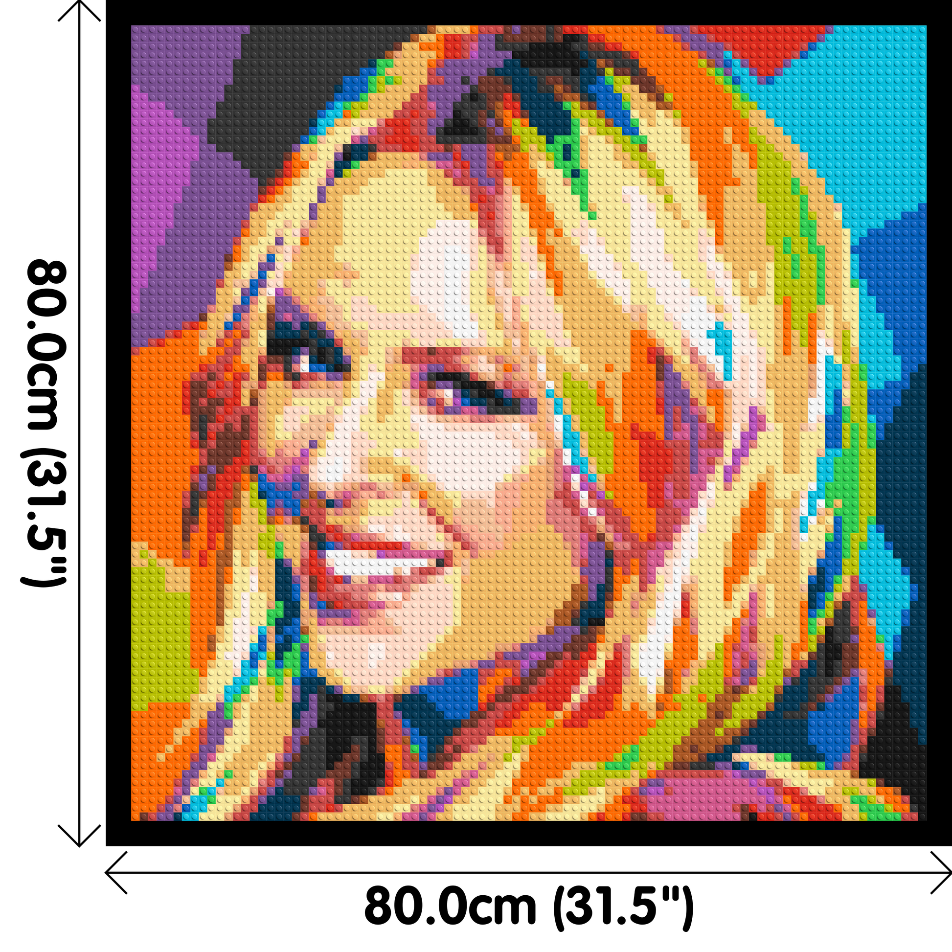 Kylie Minogue Portrait Geometric Pop Art - Brick Art Mosaic Kit 4x4 dimensions with frame