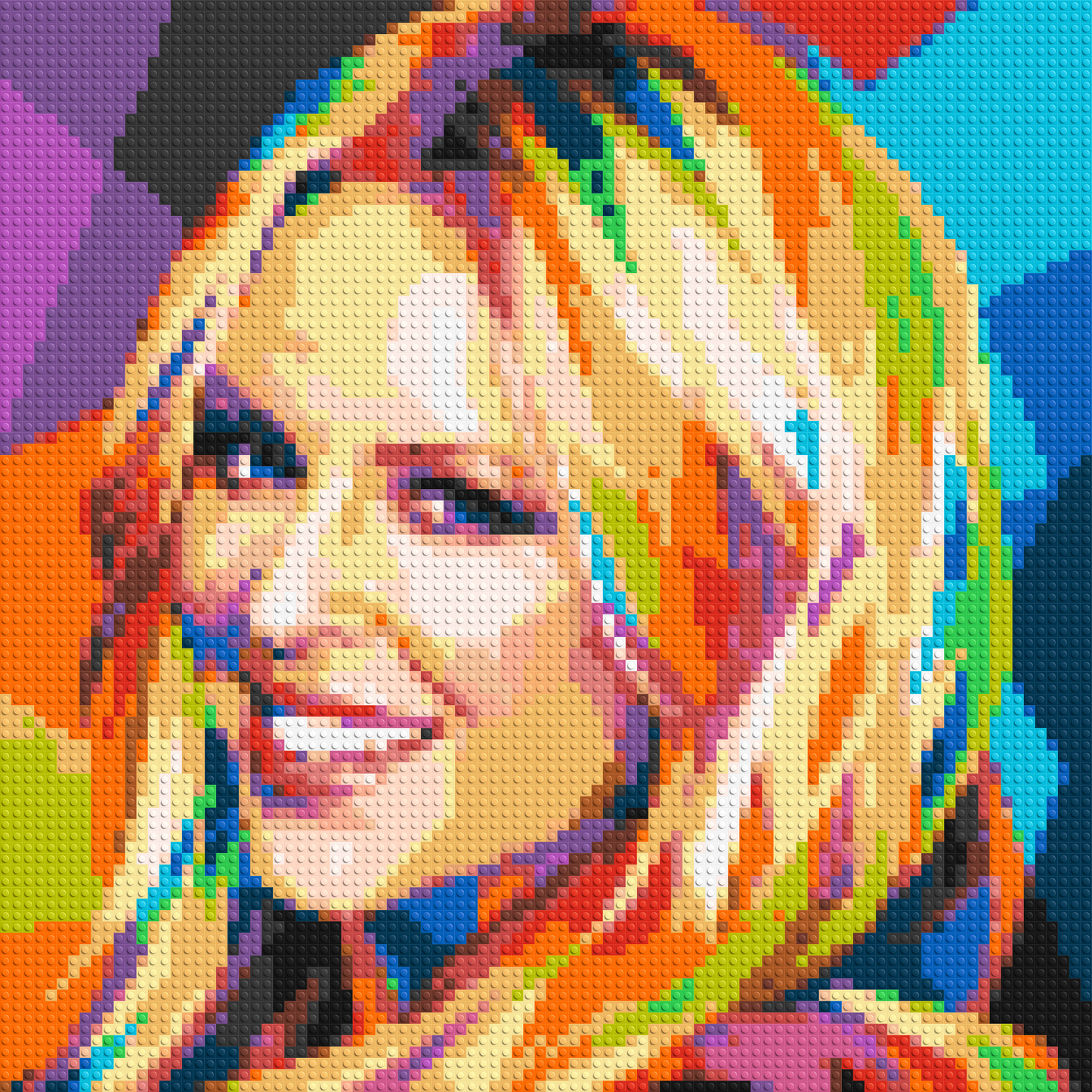 Kylie Minogue Portrait Geometric Pop Art - Brick Art Mosaic Kit 4x4 large