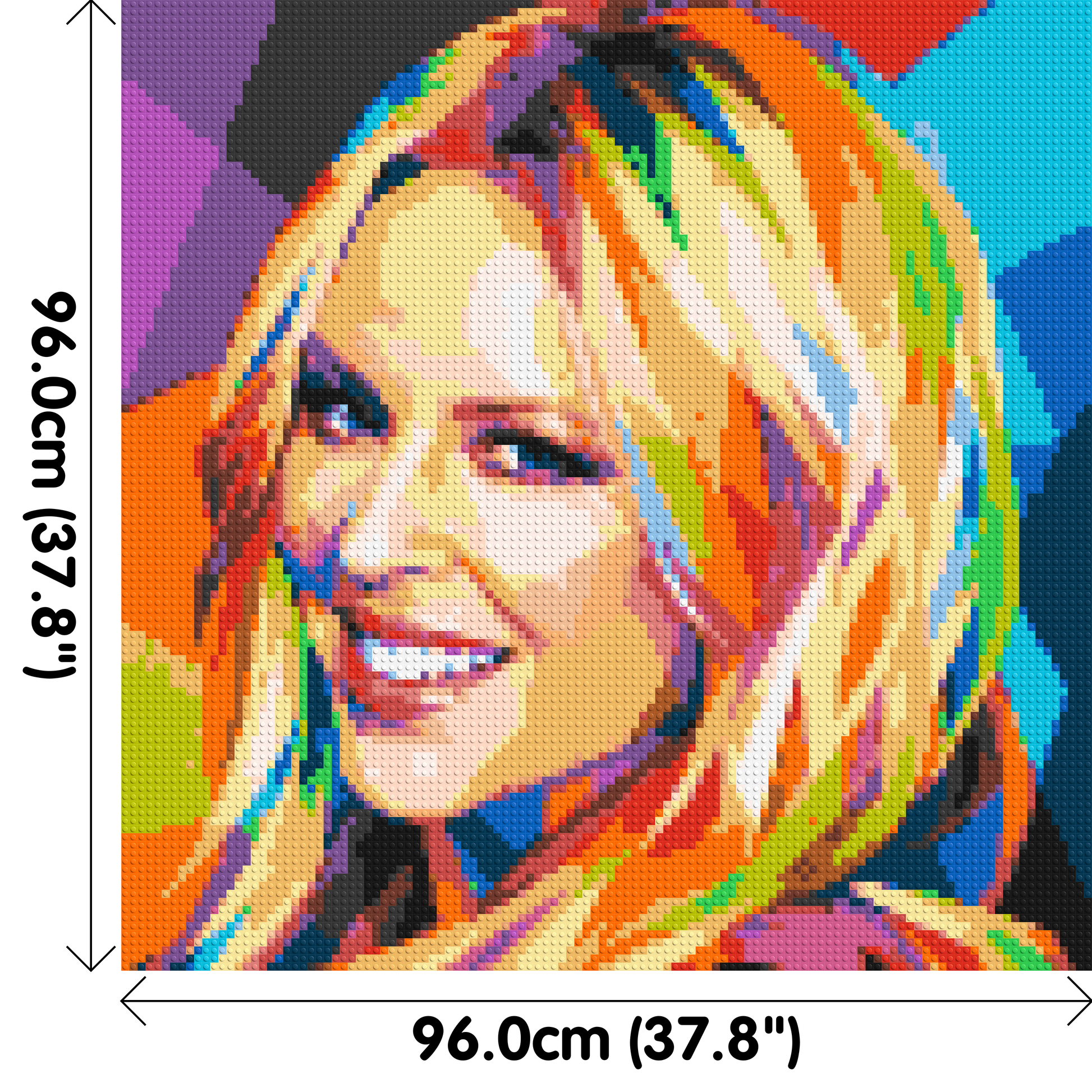 Kylie Minogue Portrait Geometric Pop Art - Brick Art Mosaic Kit 5x5 dimensions