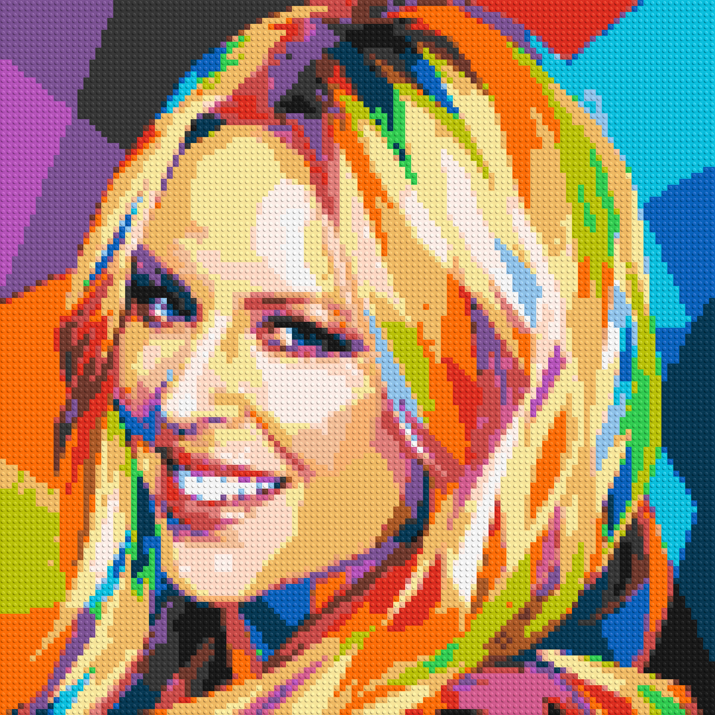 Kylie Minogue Portrait Geometric Pop Art - Brick Art Mosaic Kit 5x5 large
