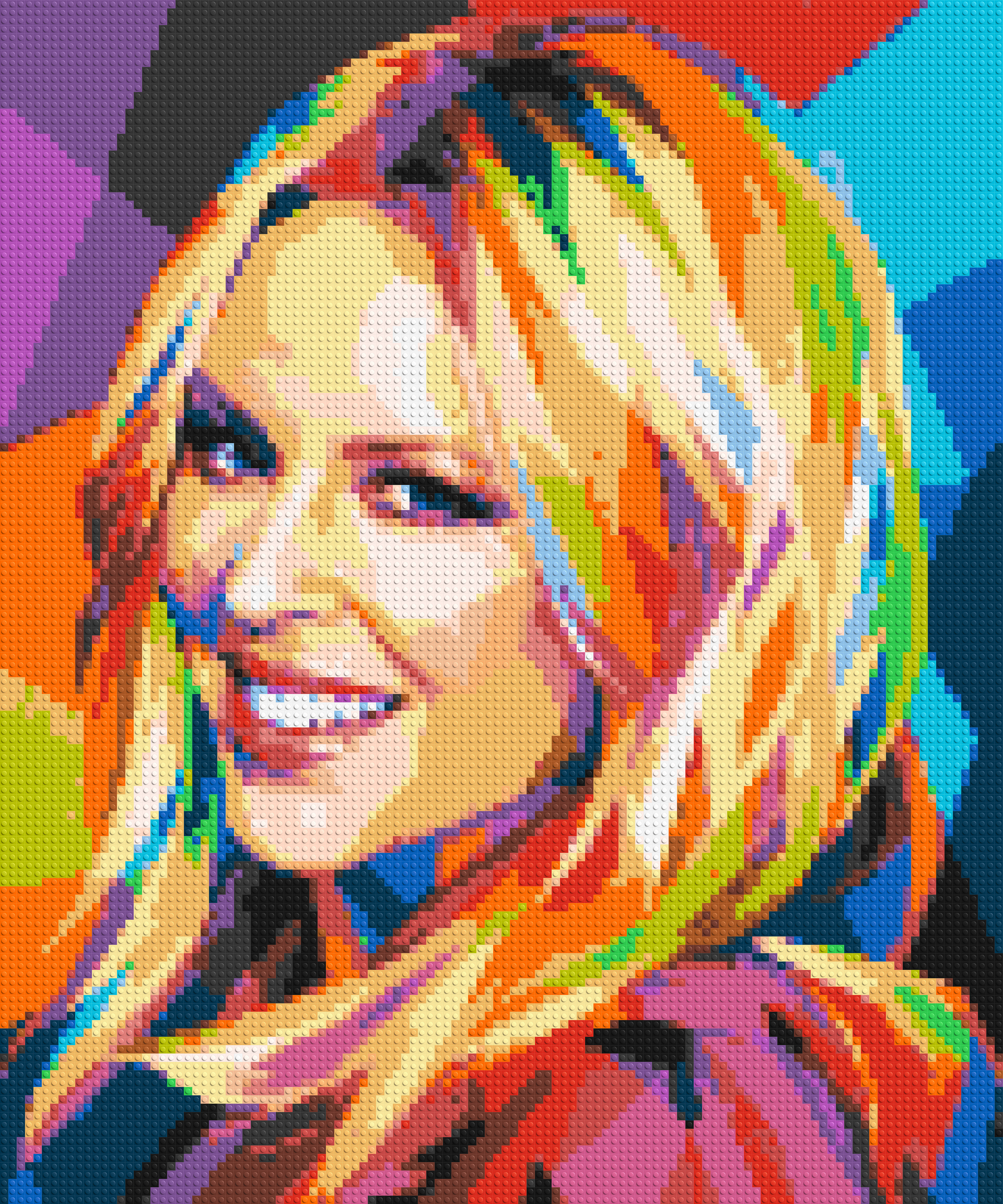 Kylie Minogue Portrait Geometric Pop Art - Brick Art Mosaic Kit 5x6 large