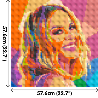 Kylie Minogue Over-the-Shoulder Smile Pop Art - Brick Art Mosaic Kit 3x3 large