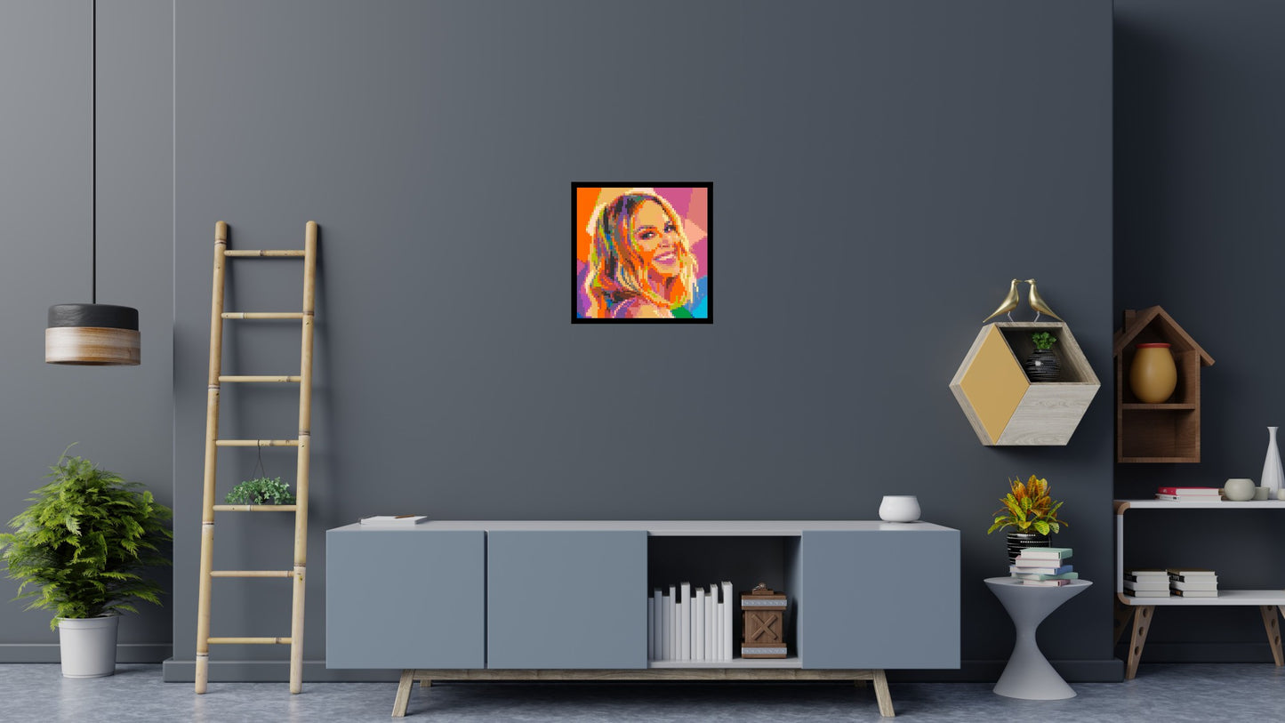 Kylie Minogue Over-the-Shoulder Smile Pop Art - Brick Art Mosaic Kit 3x3 large