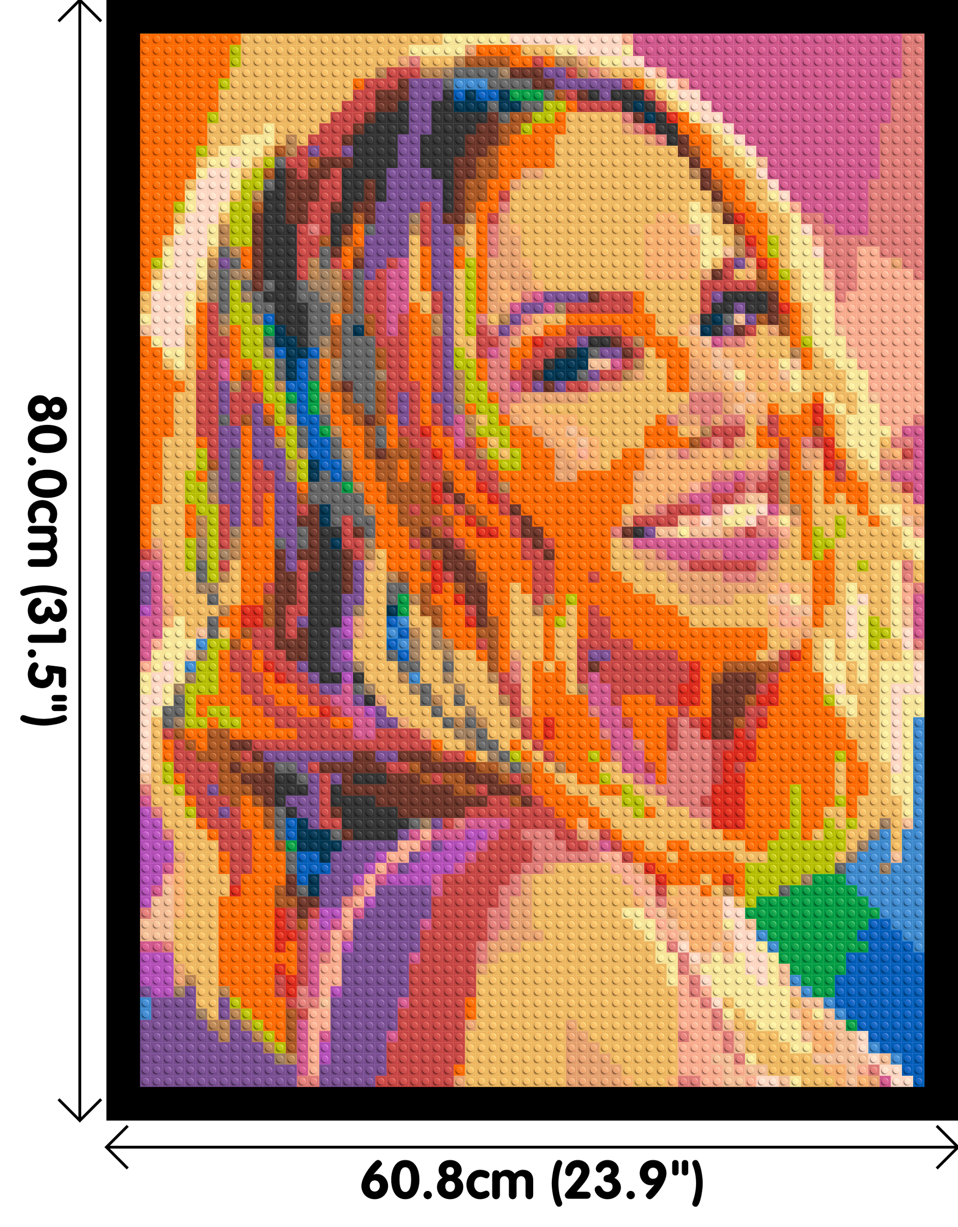 Kylie Minogue Over-the-Shoulder Smile Pop Art - Brick Art Mosaic Kit 3x4 dimensions with frame