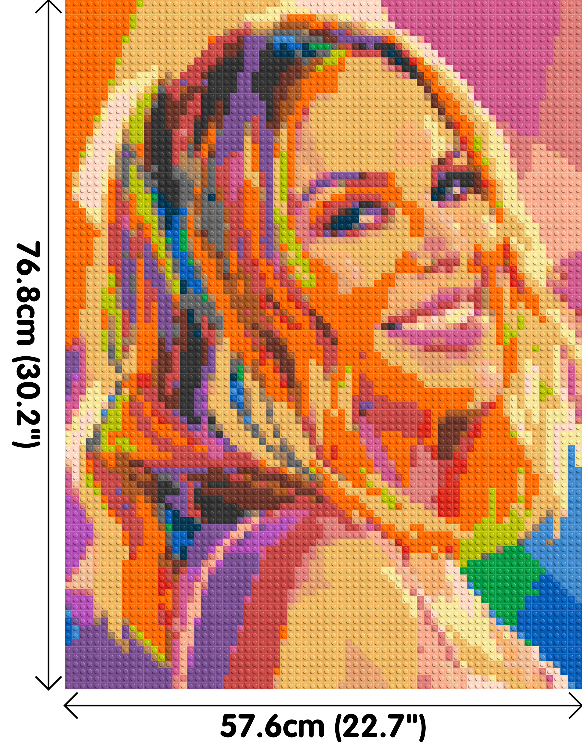 Kylie Minogue Over-the-Shoulder Smile Pop Art - Brick Art Mosaic Kit 3x4 dimensions