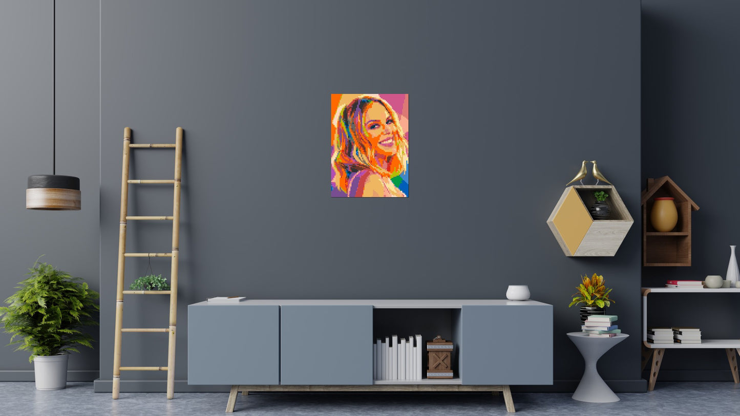 Kylie Minogue Over-the-Shoulder Smile Pop Art - Brick Art Mosaic Kit 3x4 large