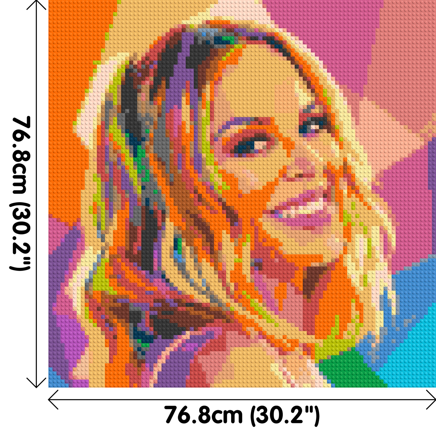 Kylie Minogue Over-the-Shoulder Smile Pop Art - Brick Art Mosaic Kit 4x4 large
