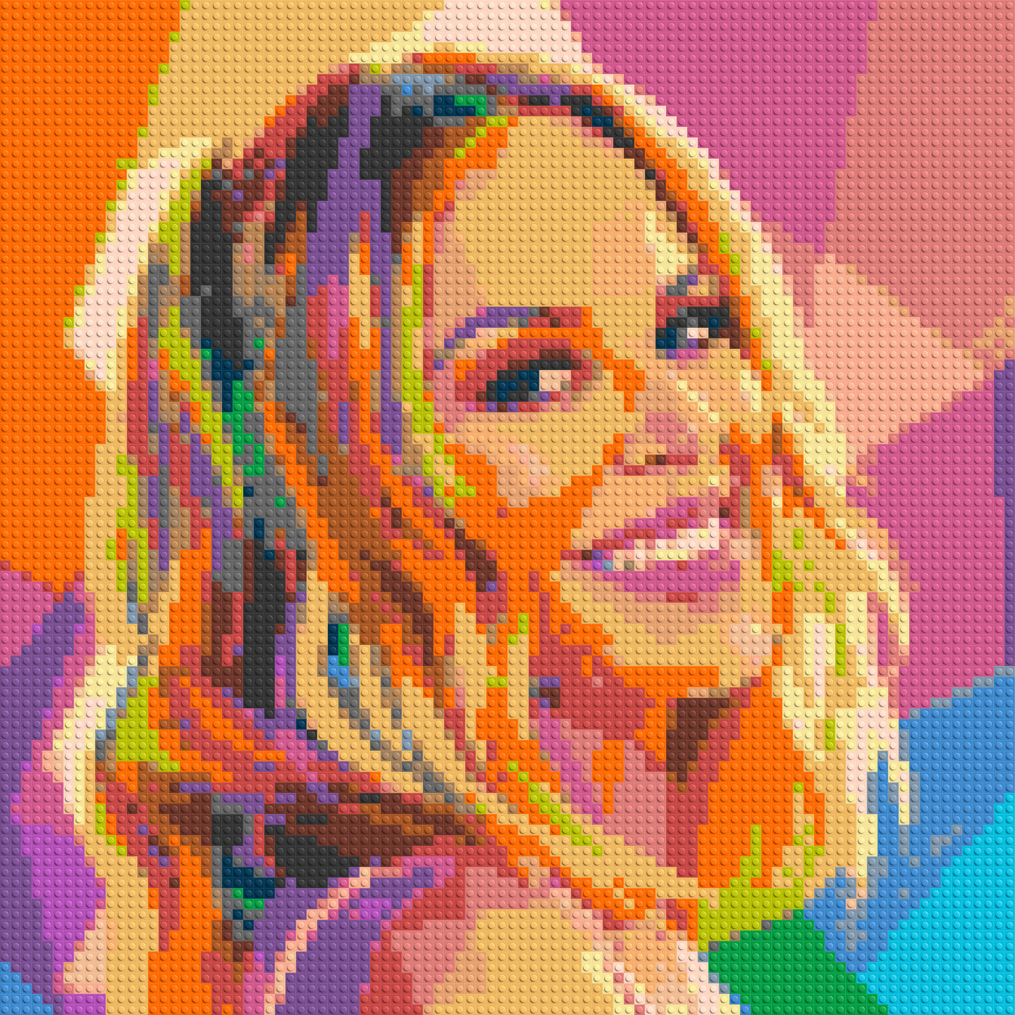 Kylie Minogue Over-the-Shoulder Smile Pop Art - Brick Art Mosaic Kit 4x4 large