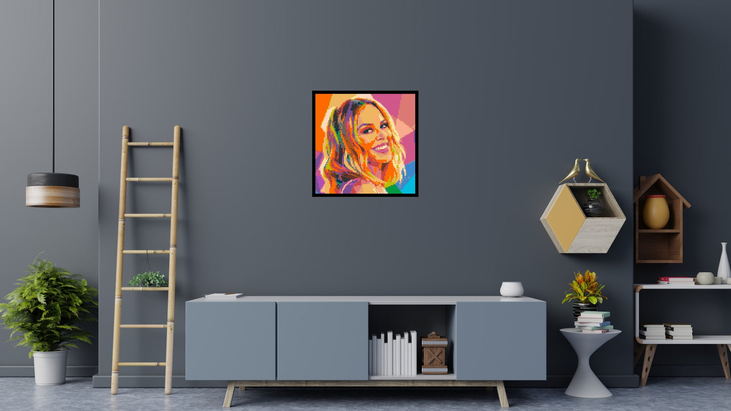 Kylie Minogue Over-the-Shoulder Smile Pop Art - Brick Art Mosaic Kit 4x4 large