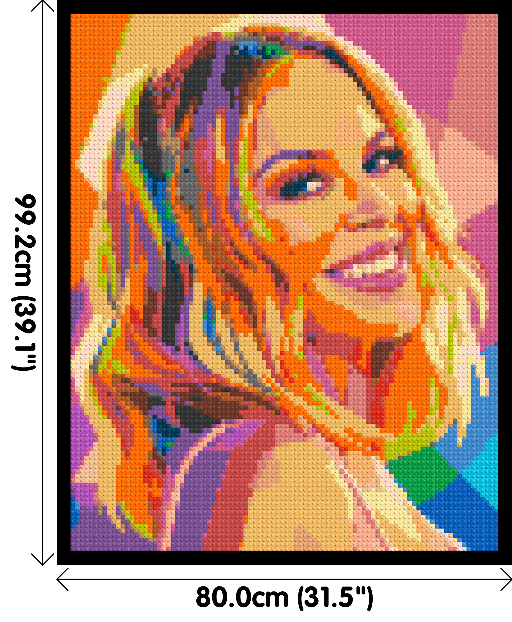 Kylie Minogue Over-the-Shoulder Smile Pop Art - Brick Art Mosaic Kit 4x5 dimensions with frame