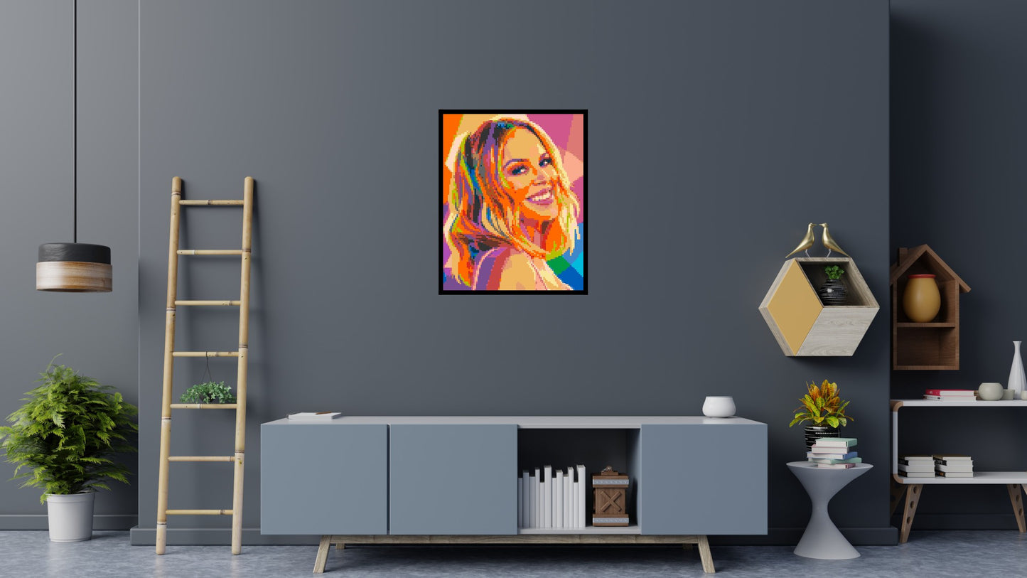 Kylie Minogue Over-the-Shoulder Smile Pop Art - Brick Art Mosaic Kit 4x5 large