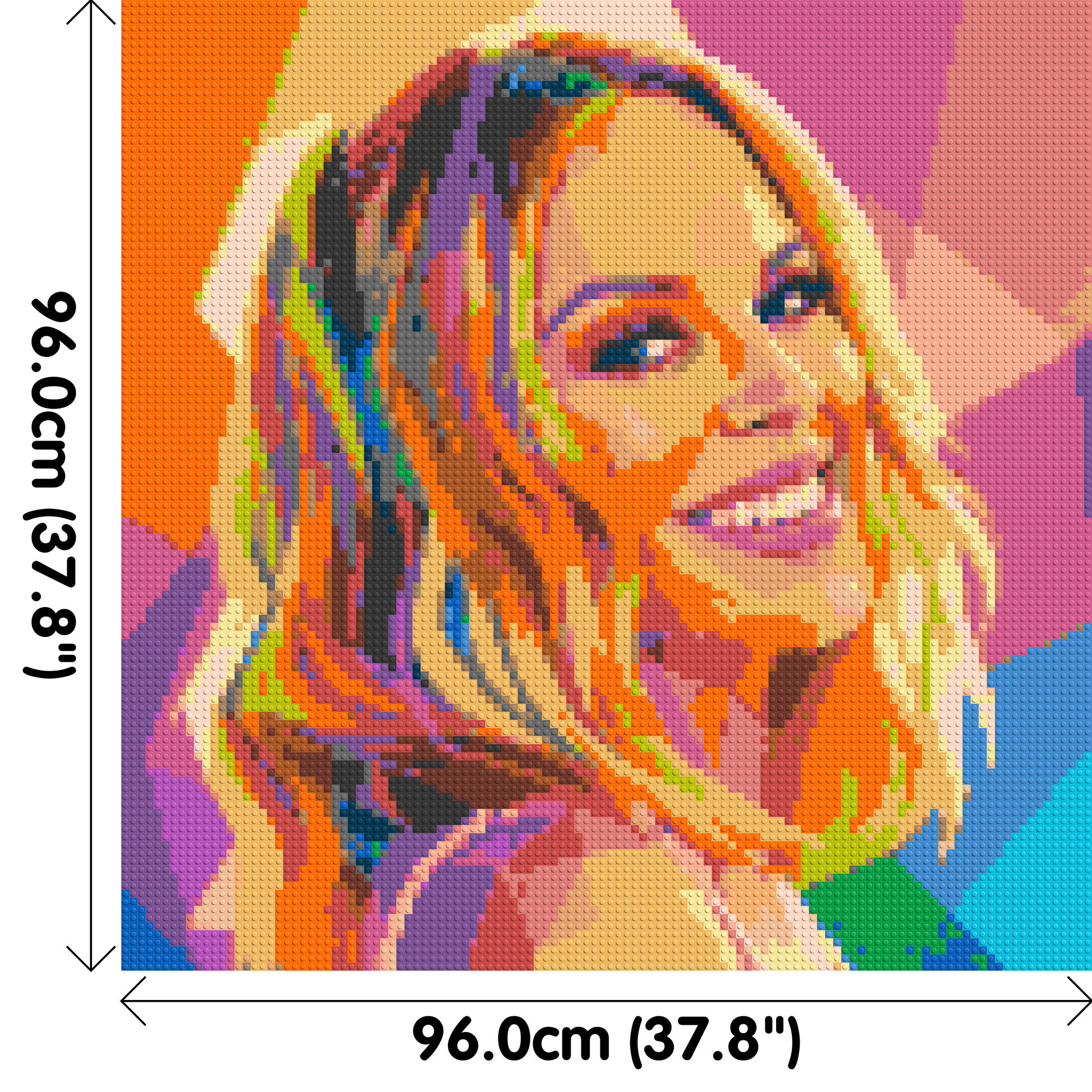 Kylie Minogue Over-the-Shoulder Smile Pop Art - Brick Art Mosaic Kit 5x5 dimensions