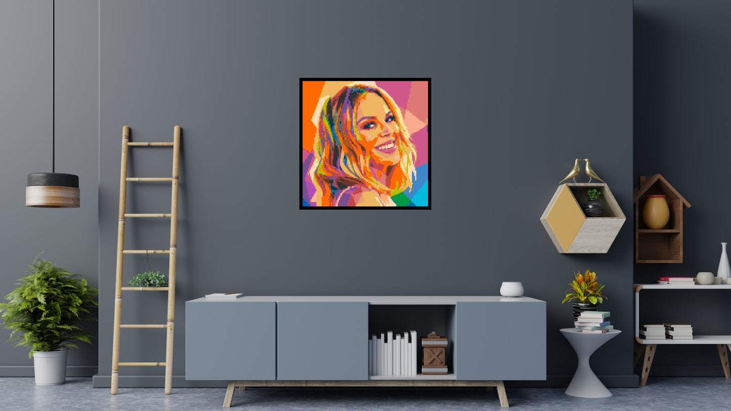 Kylie Minogue Over-the-Shoulder Smile Pop Art - Brick Art Mosaic Kit 5x5 large