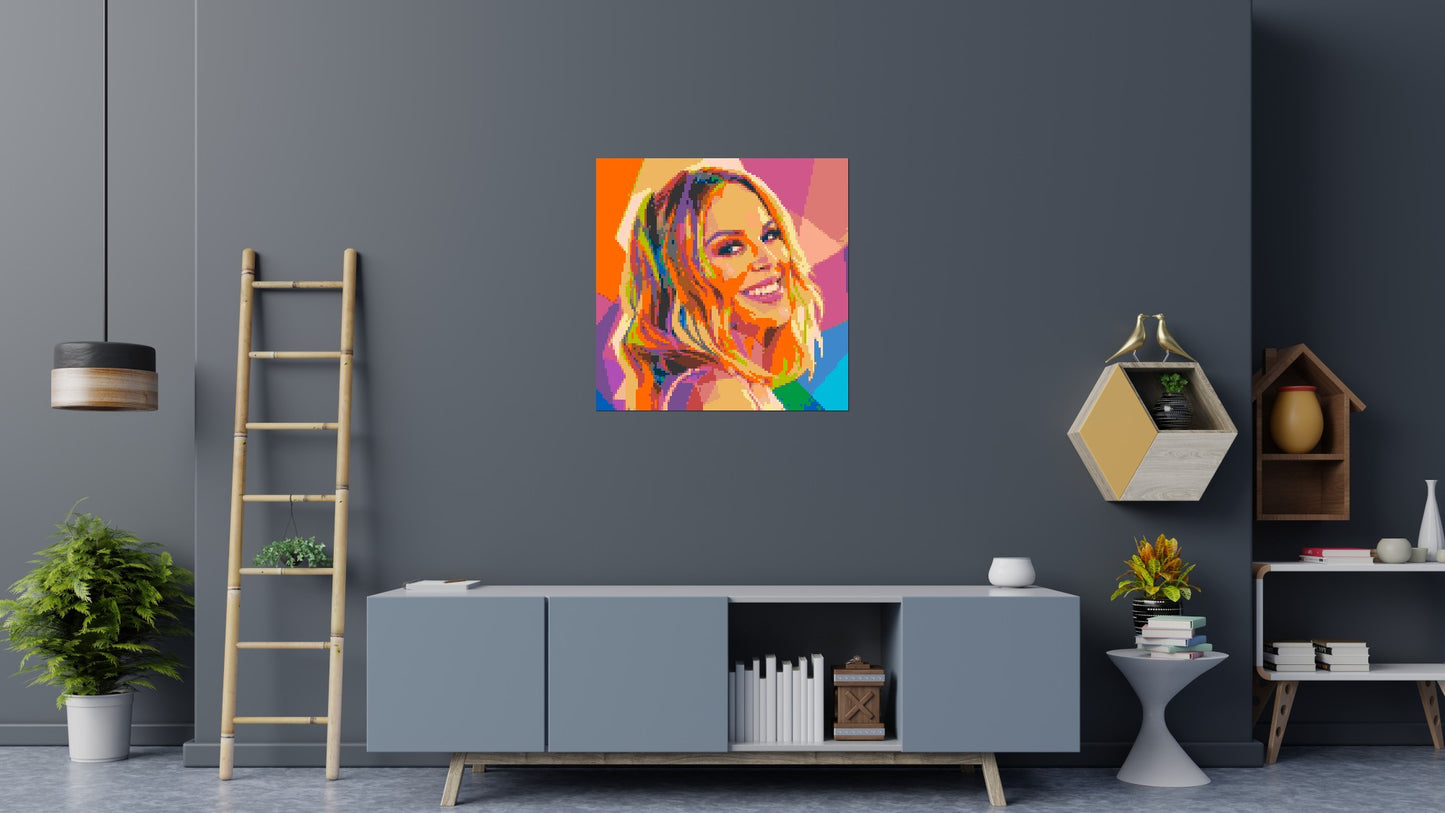 Kylie Minogue Over-the-Shoulder Smile Pop Art - Brick Art Mosaic Kit 5x5 large